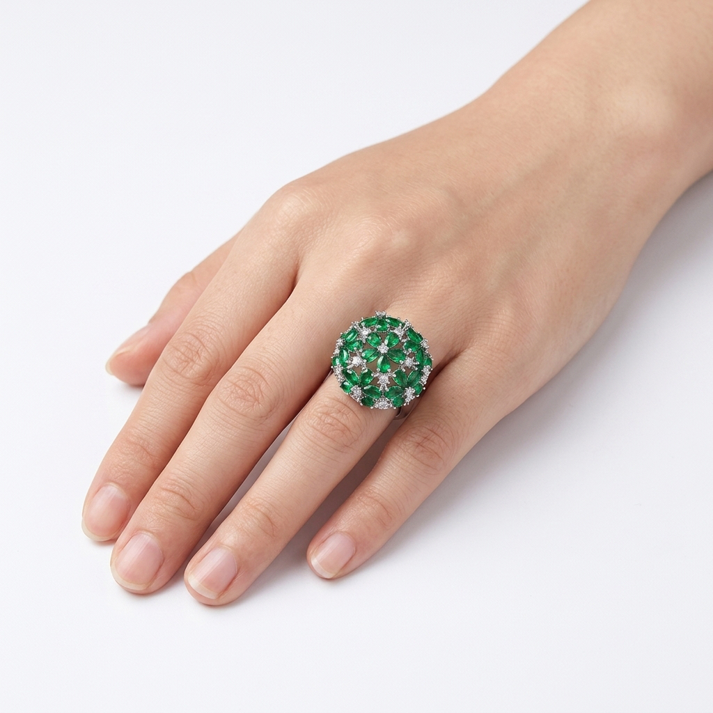 Anello Tondo Fiorito