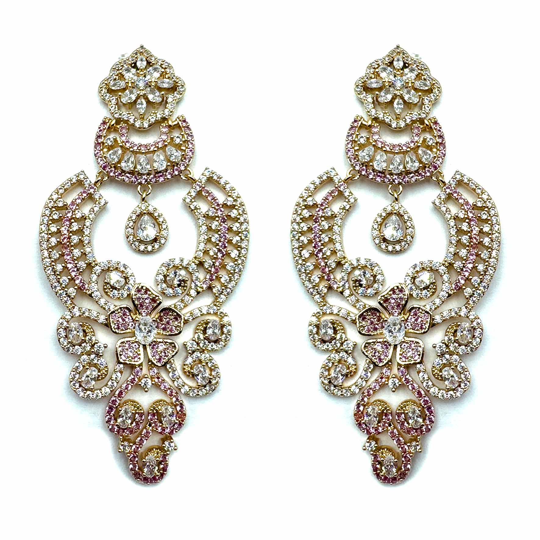 Palestro Milano Orecchini Gold Pink Armonia di Pavè