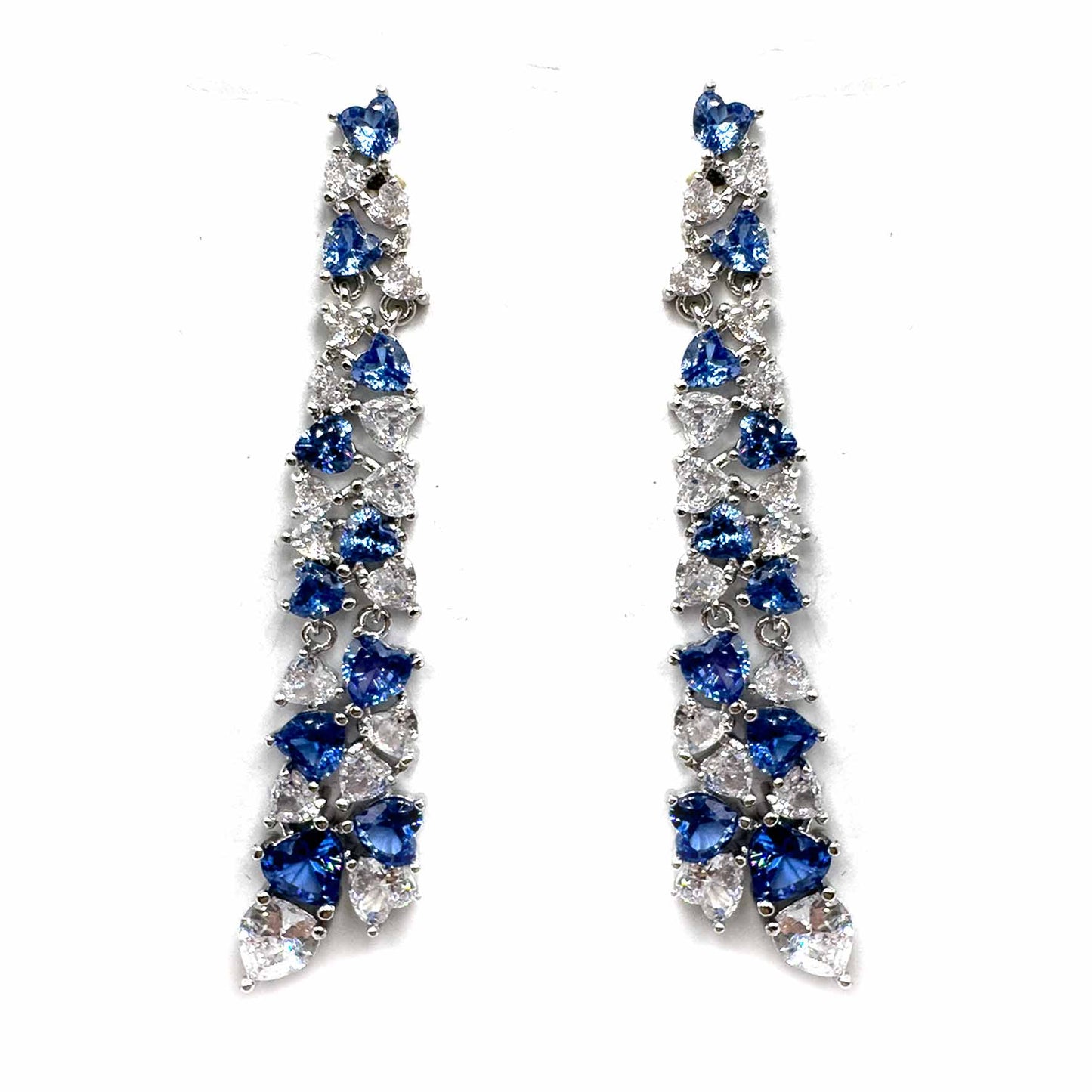 Cascata di cuoricini silver/blu