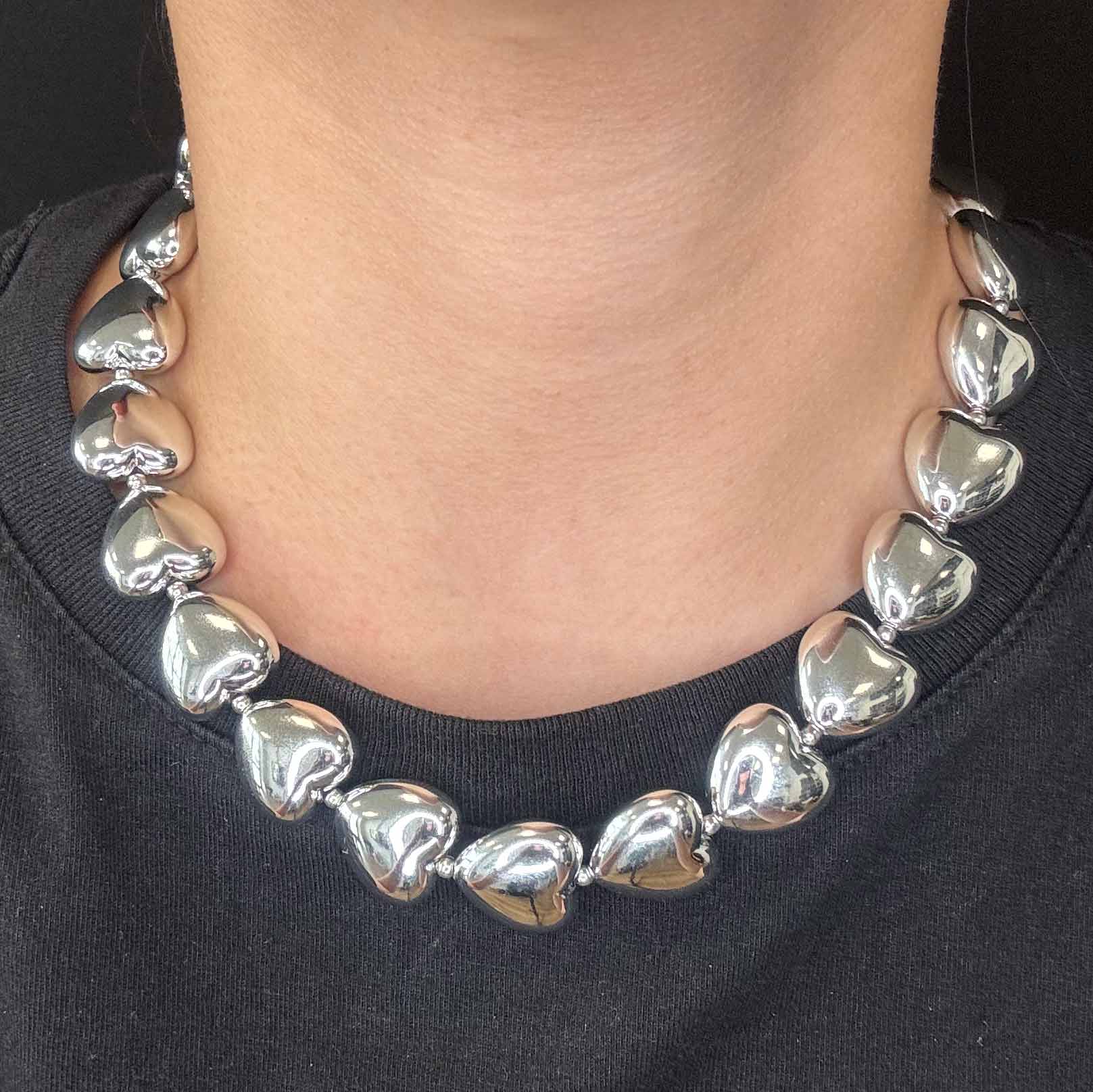 Collana di Cuori Bold Silver