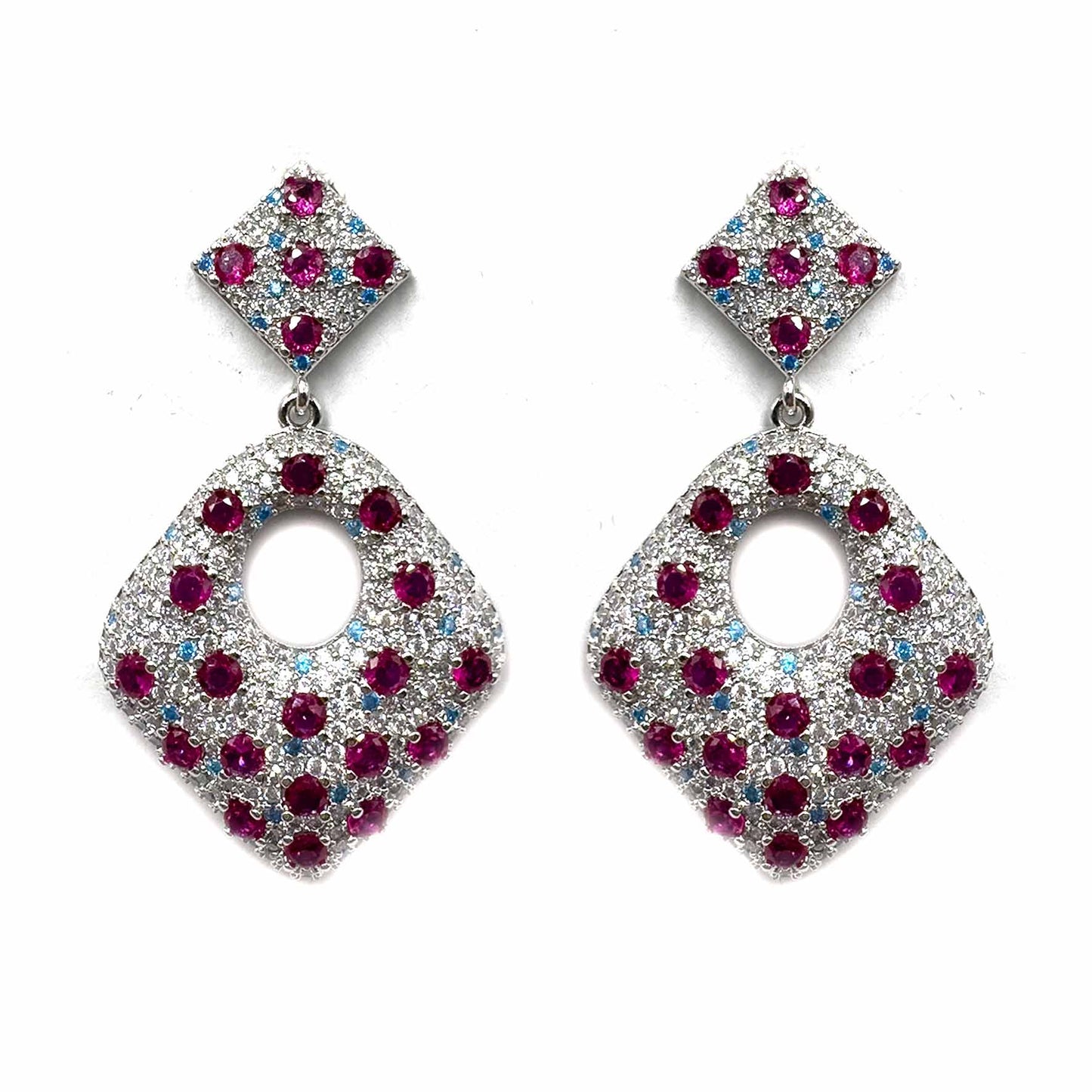 Doppio rombo di pavè fucsia