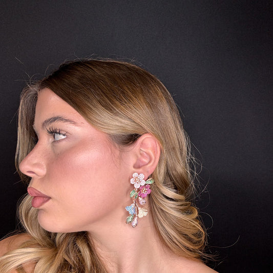 Palestro Milano Orecchini Gold - Multicolor Fiore in Crescita