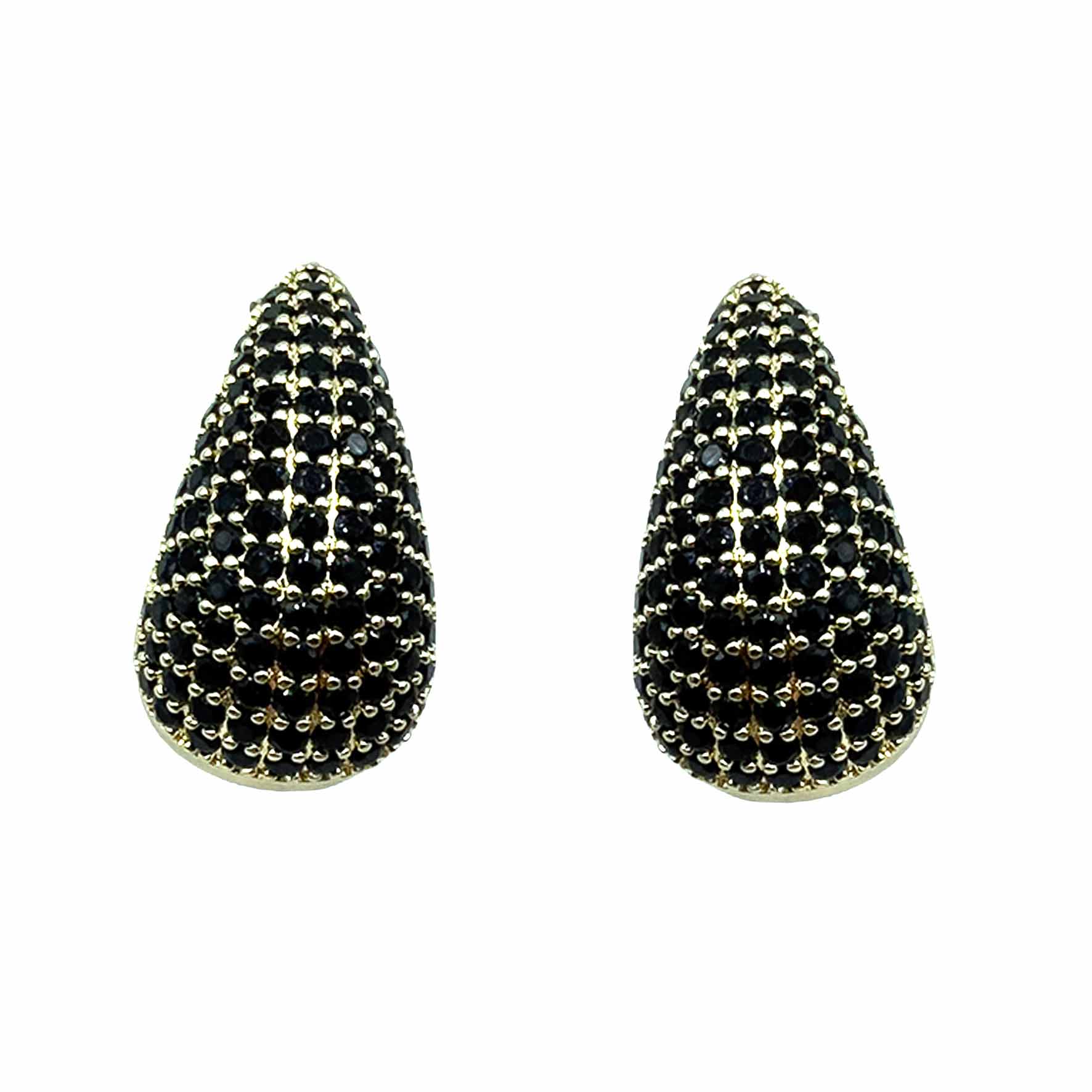 Palestro Milano Orecchini Gold - Black Goccia Luminosa di Pavè