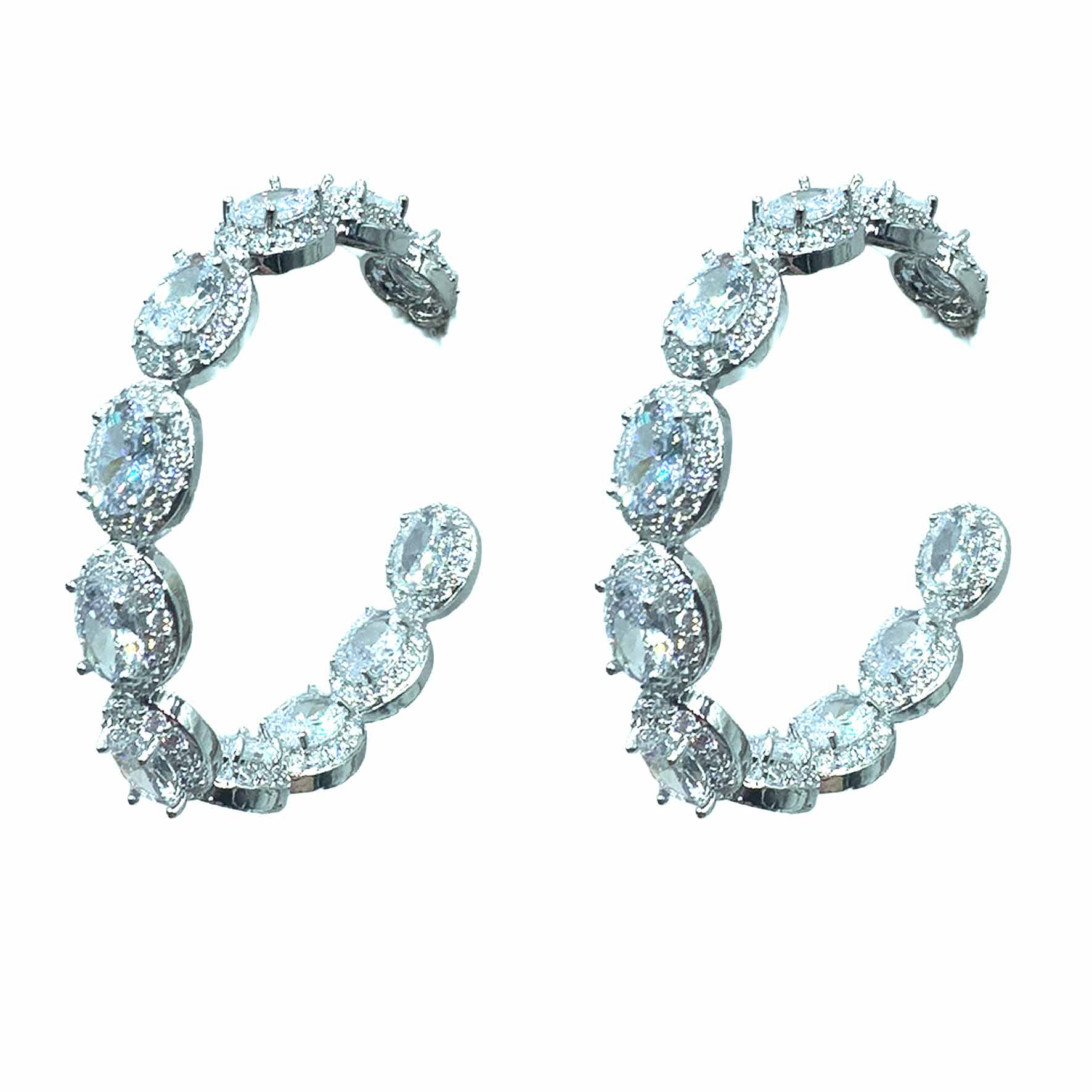 Palestro Milano Orecchini Base Silver / Cristallo Boccoli di cristallo