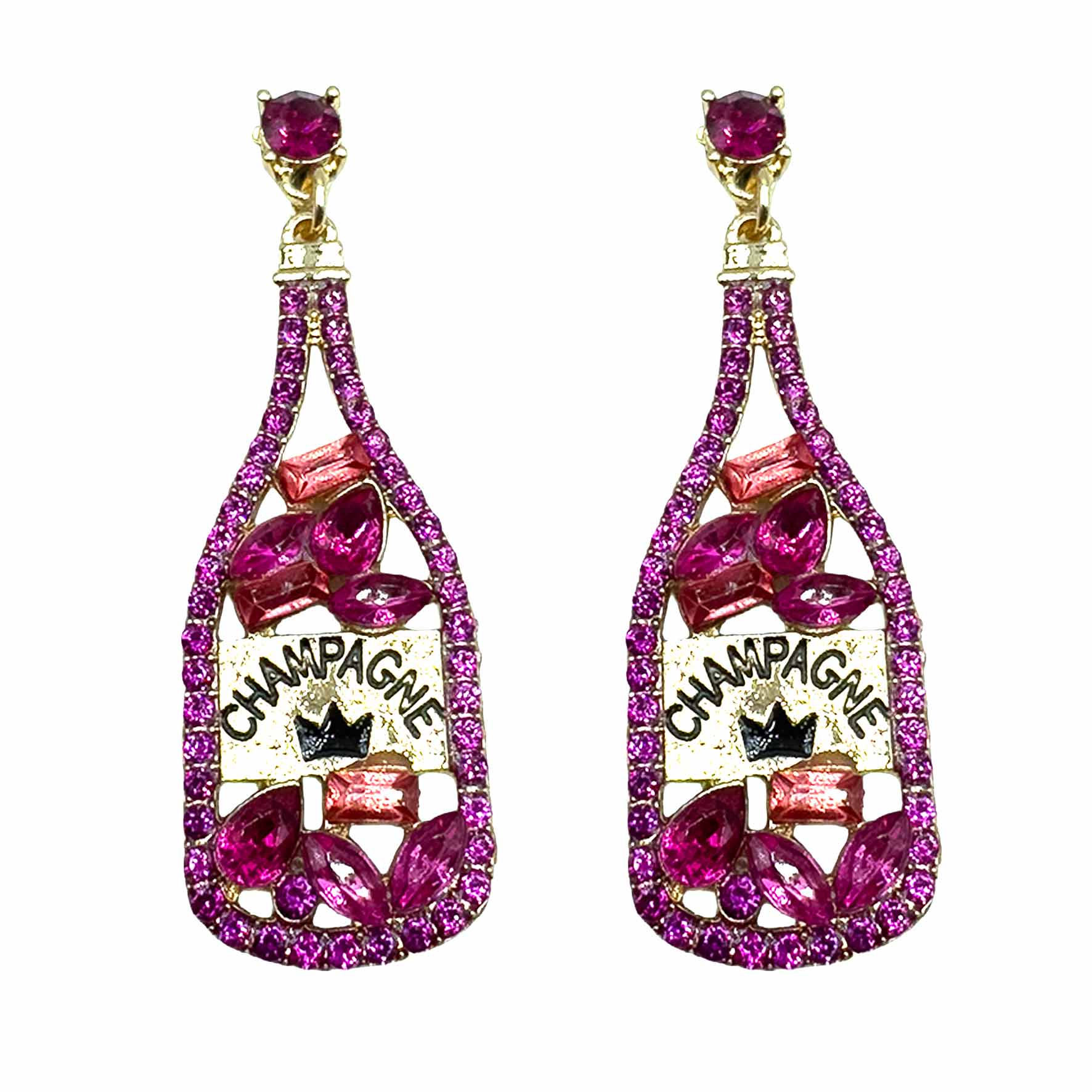 Palestro Milano Orecchini Fucsia Bollicine di champagne