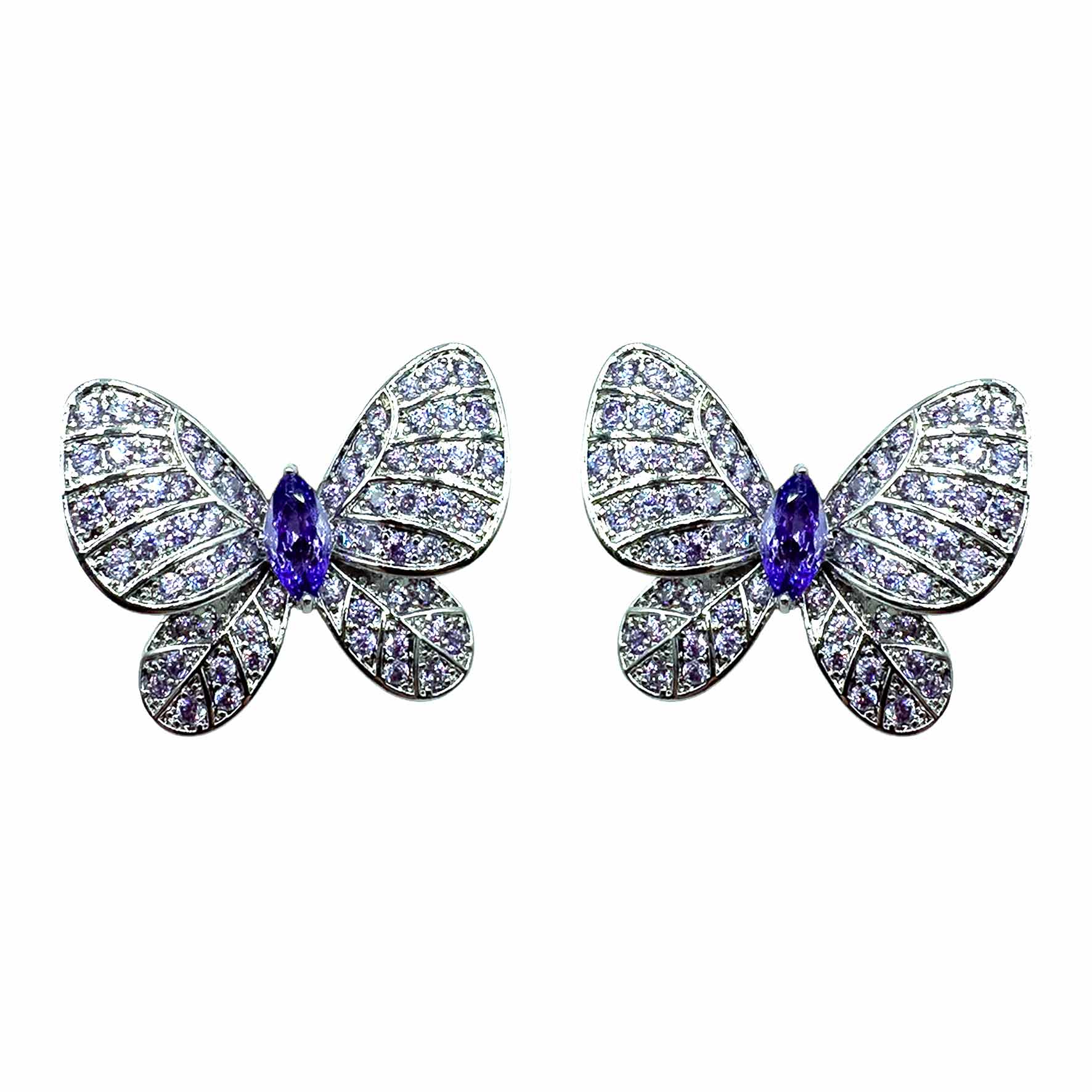 Palestro Milano Orecchini Silver - Lillac Farfalla & Gemma