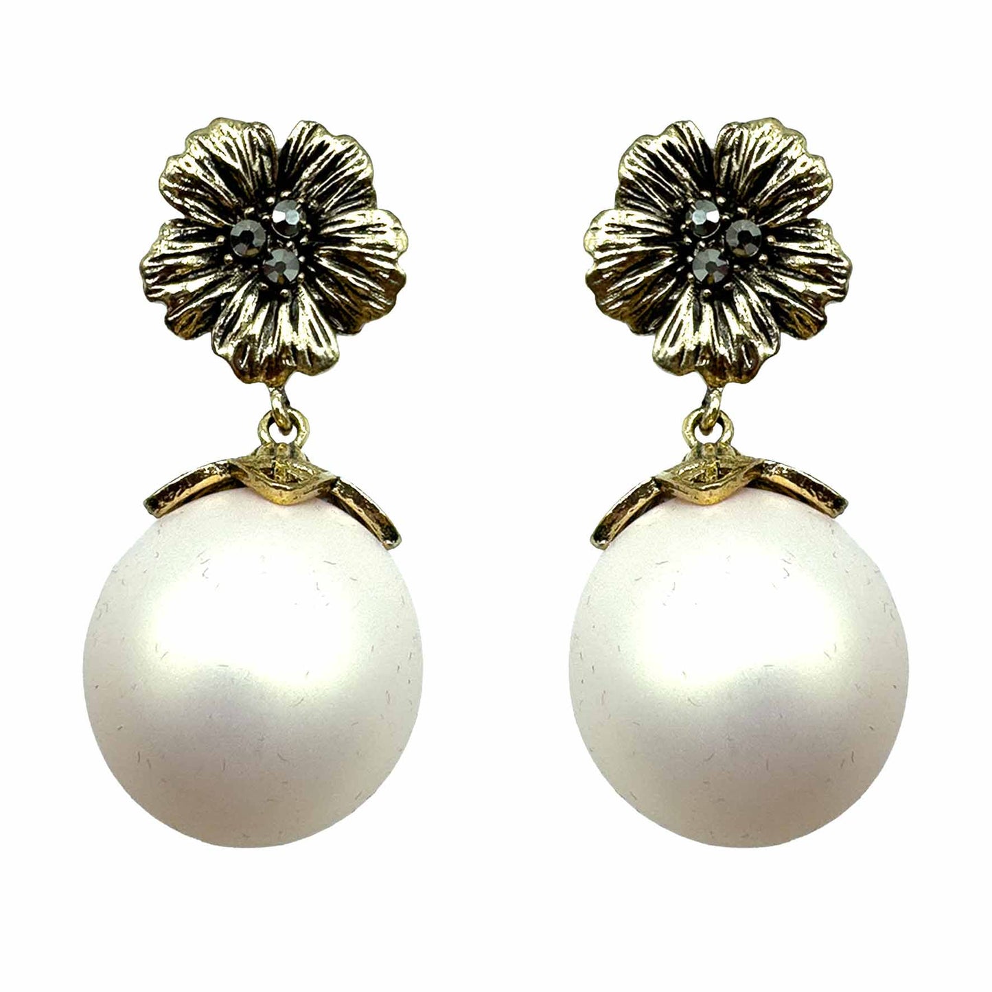 Palestro Milano Orecchini Perla Pink Fiore d'Oro & Perla Big