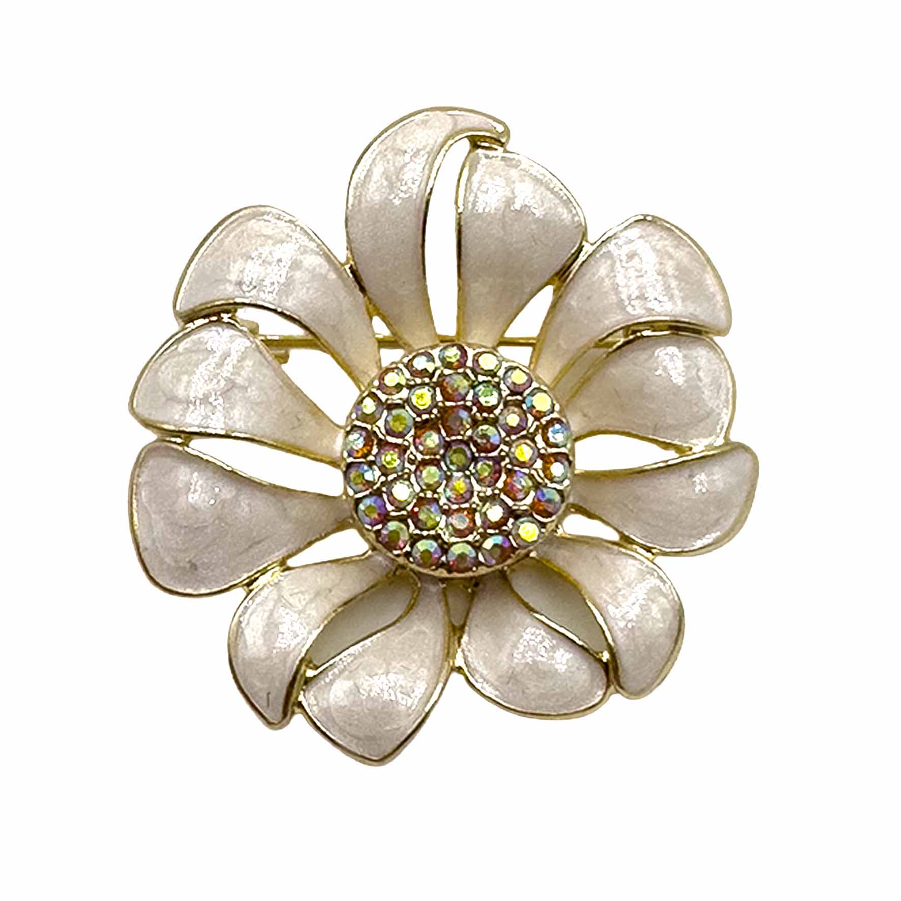 Palestro Milano Spille e spillette Bianco Fiori Colorati