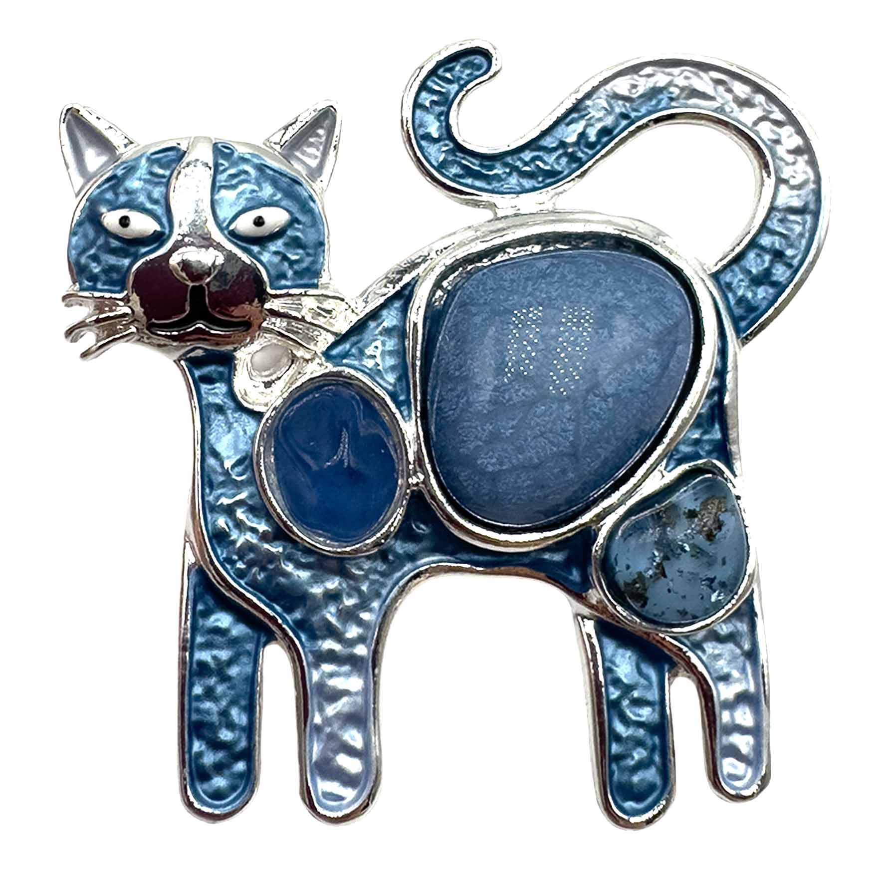 Palestro Milano Spille e spillette Celeste Gatto & Pietre (Magnete)