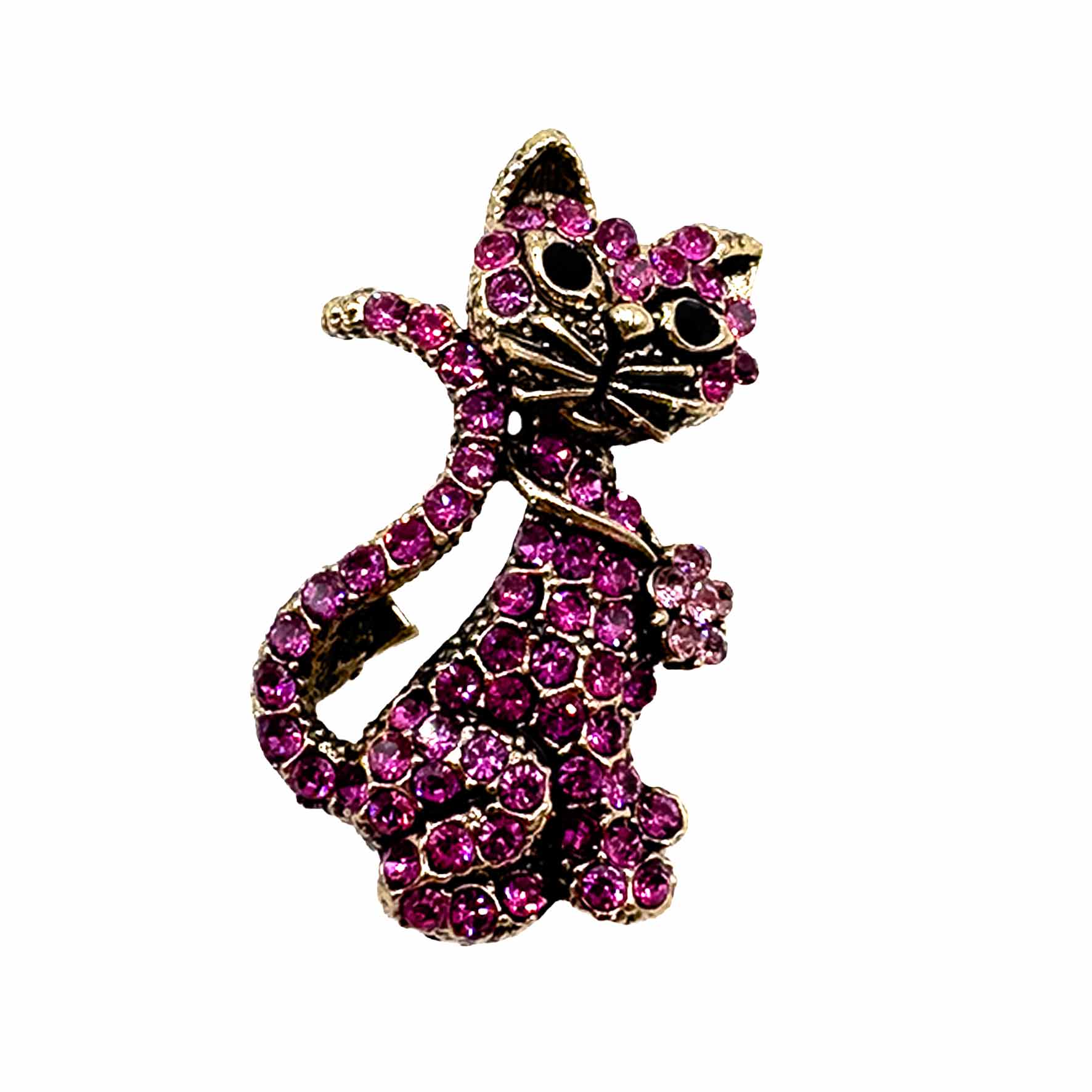 Palestro Milano Spille e spillette Fucsia Gatto con Fiorellino