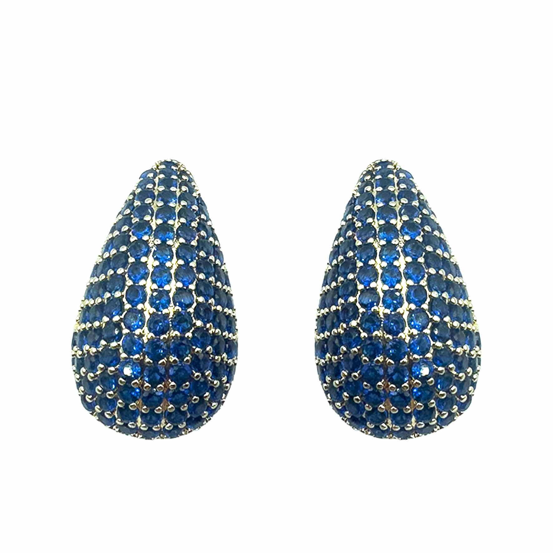 Palestro Milano Orecchini Gold - Blu Goccia Luminosa di Pavè