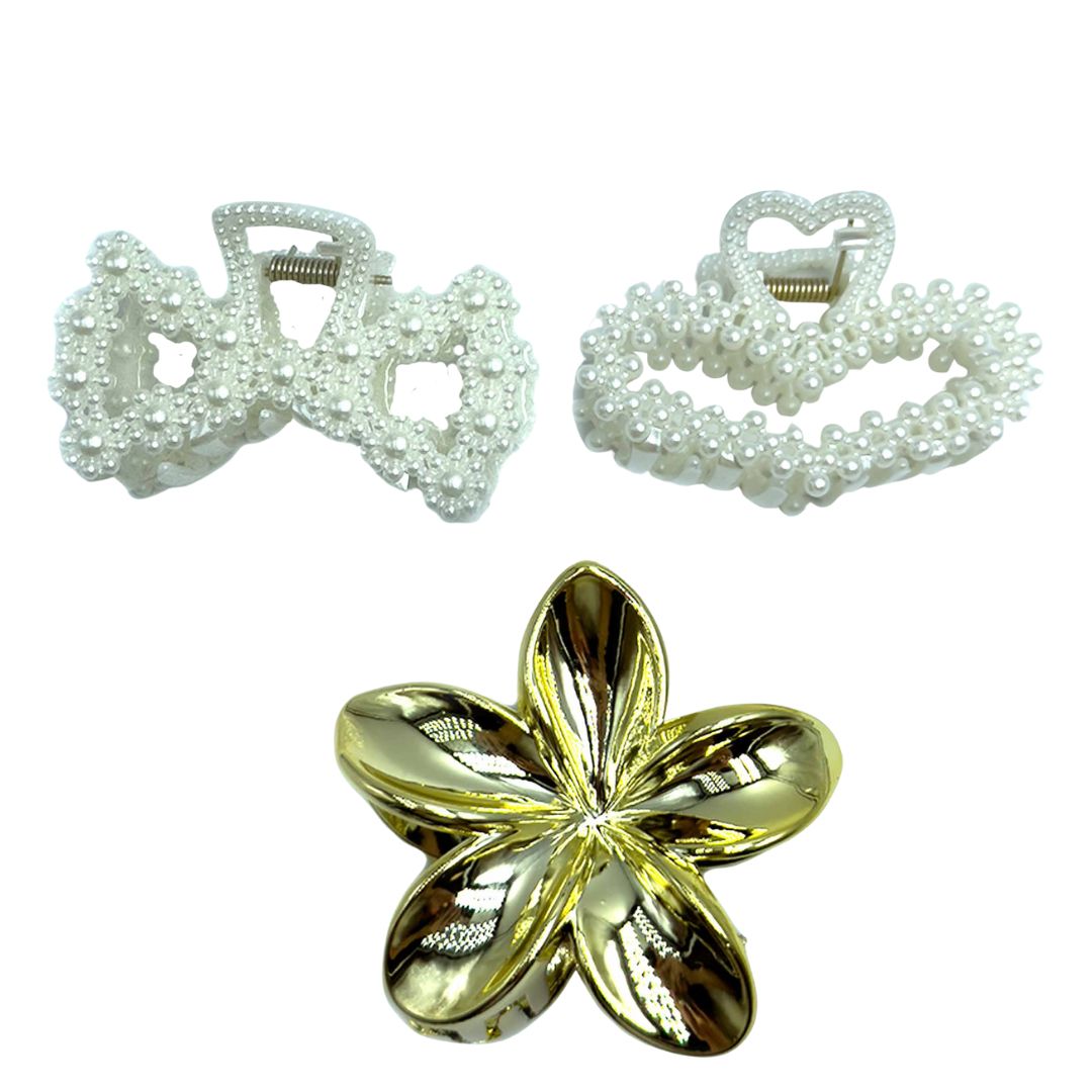 Palestro Milano Accessori per capelli Fiore Gold Trio Clip Belle