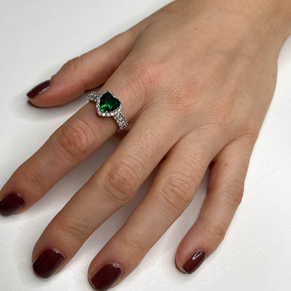 Palestro Milano Anelli Rose Gold / Verde Smeraldo Anello Cupido - doppia fascia