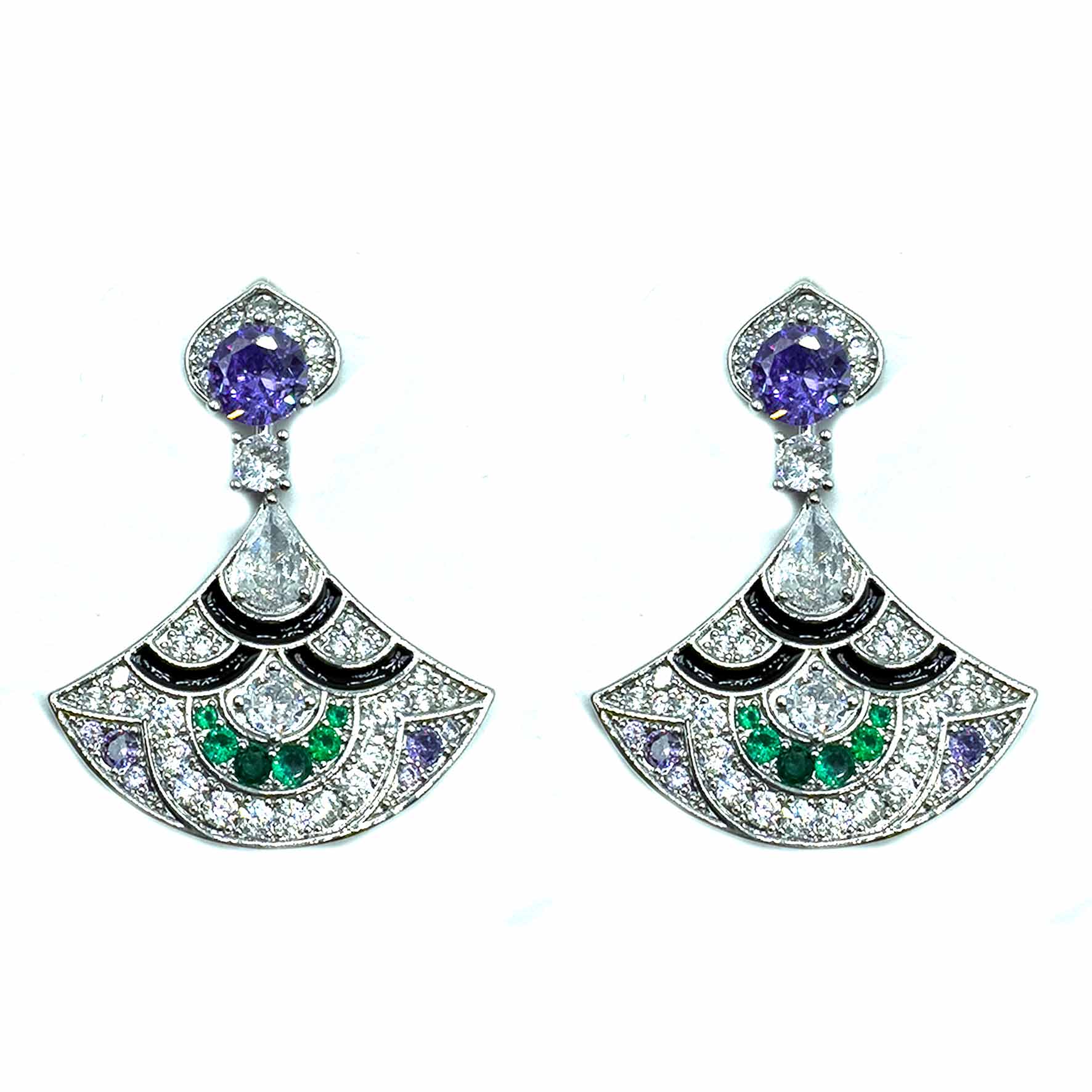 Palestro Milano Base Silver / Lillac Triangoli di pavè&cristalli