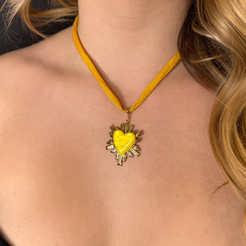 Palestro Milano Collane Cuore Giallo Collana Cuore e Raggi solari