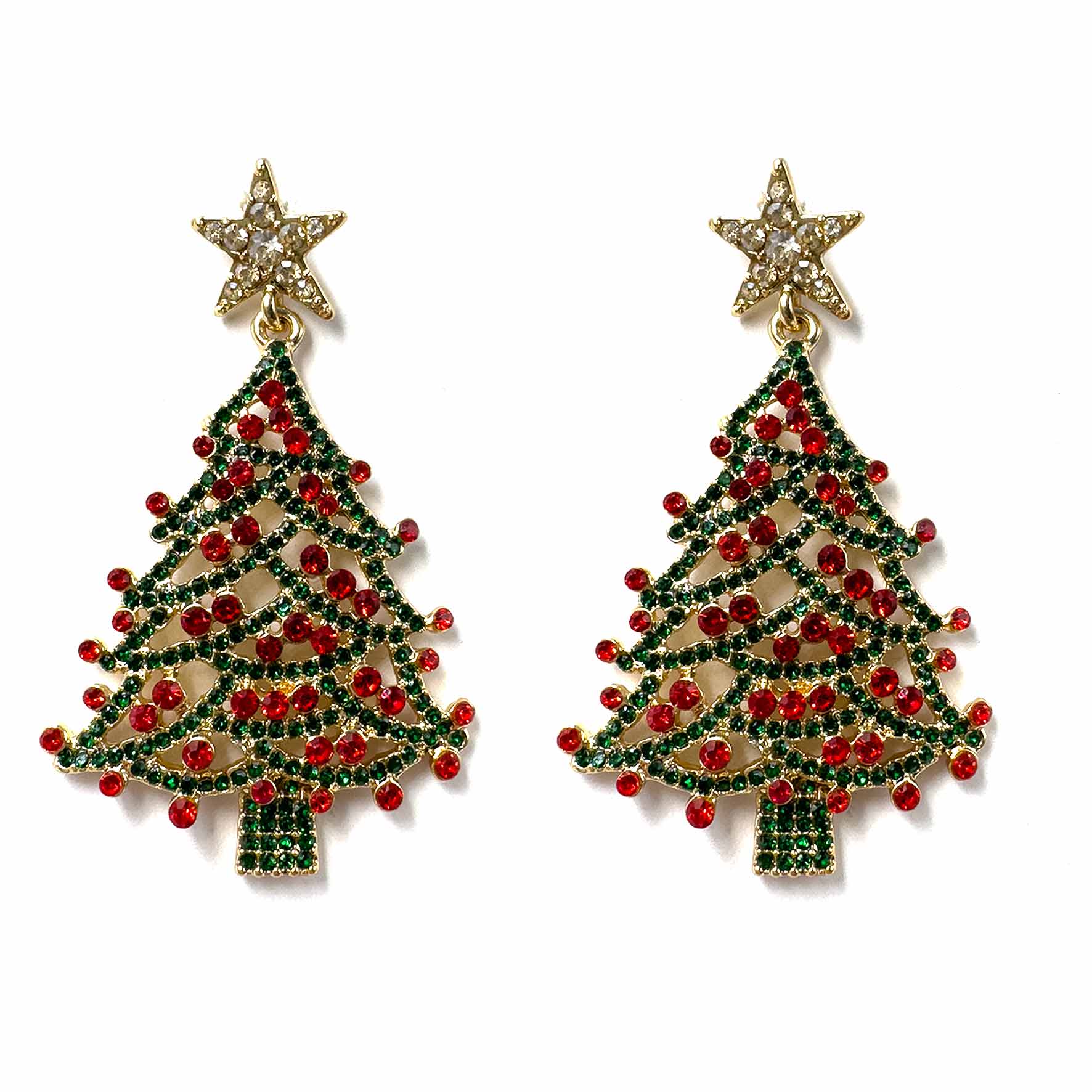 Palestro Milano Orecchini Albero di natale con palline rosse