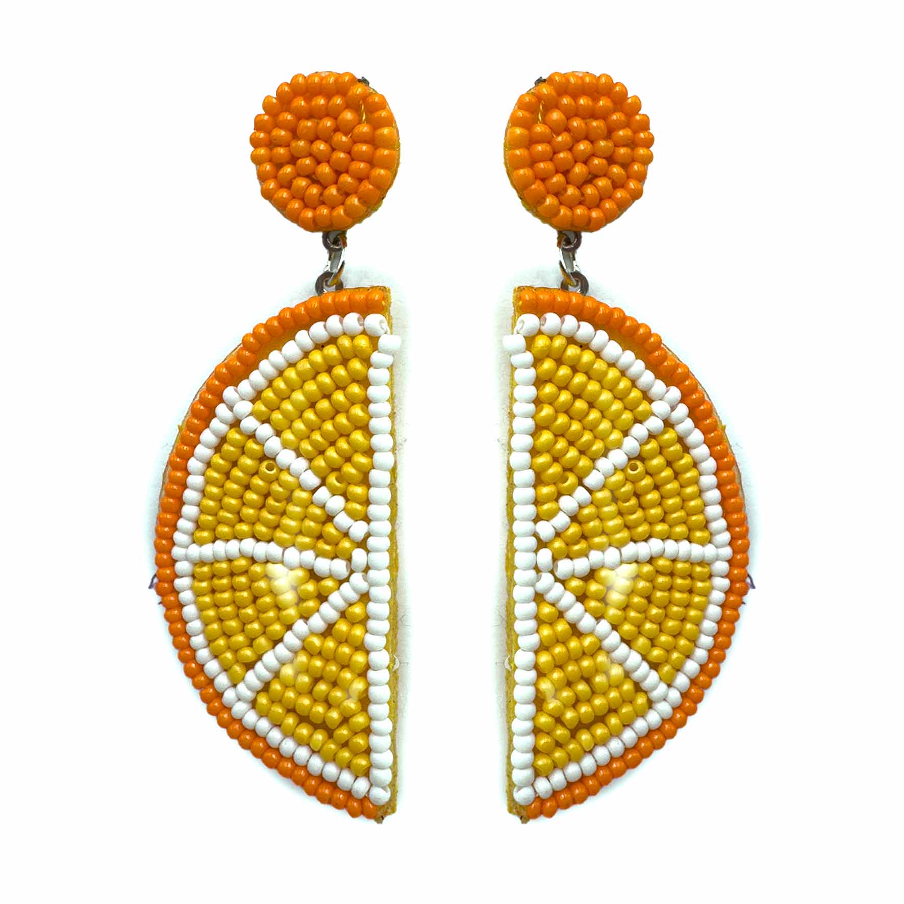 Palestro Milano Orecchini Arancia a spicchio di perline