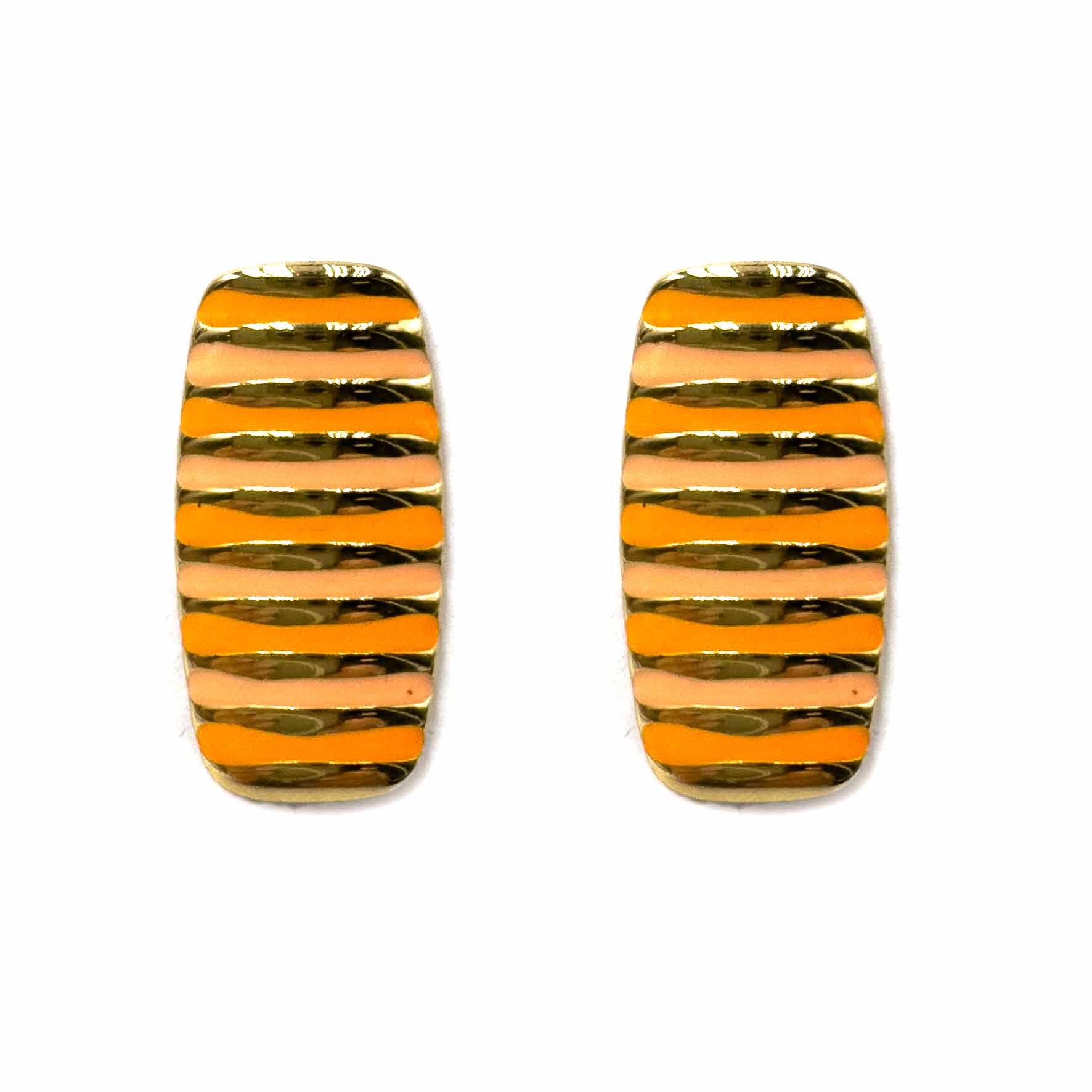 Palestro Milano Orecchini Arancio Righette verticali