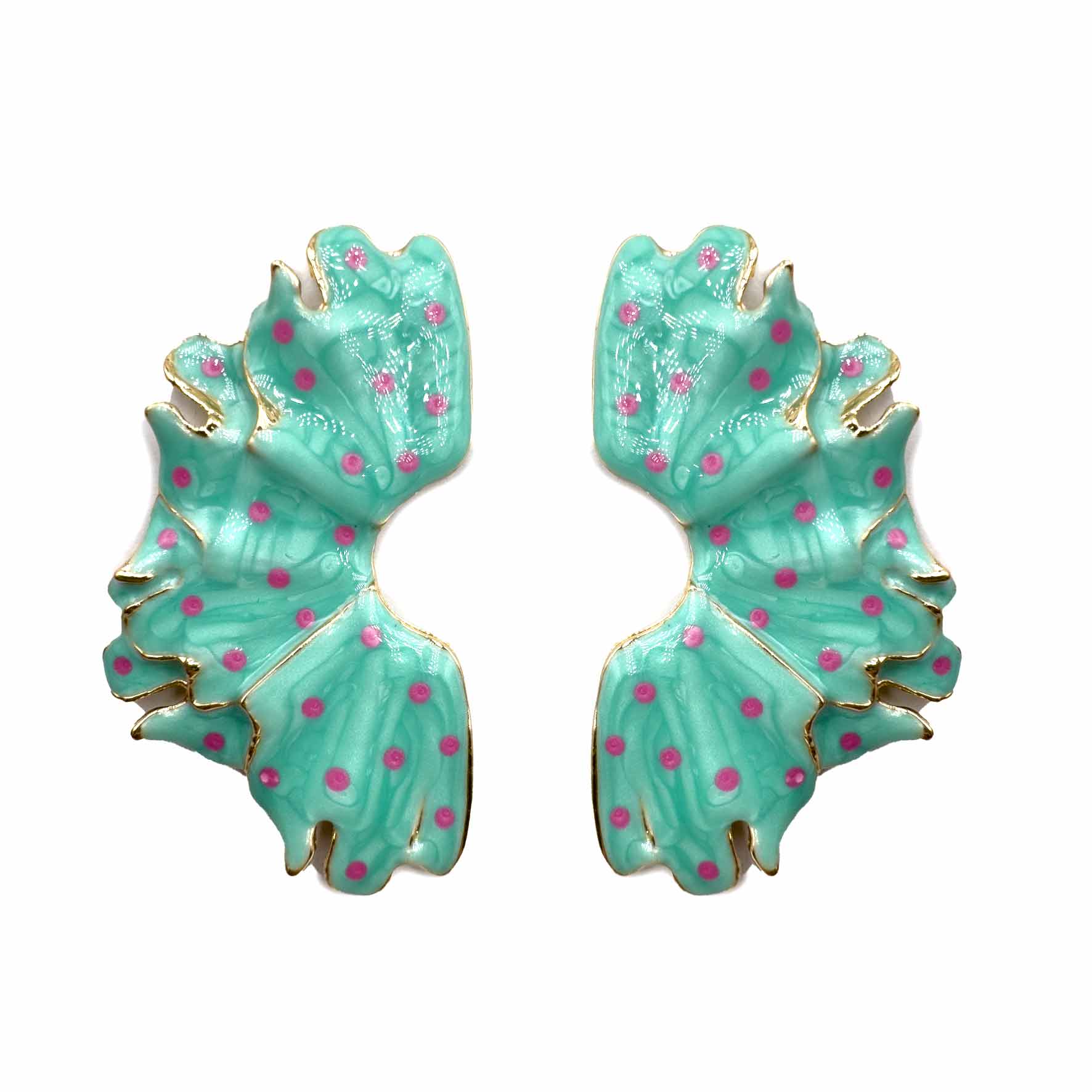 Palestro Milano Orecchini Azzurro Blu Pois