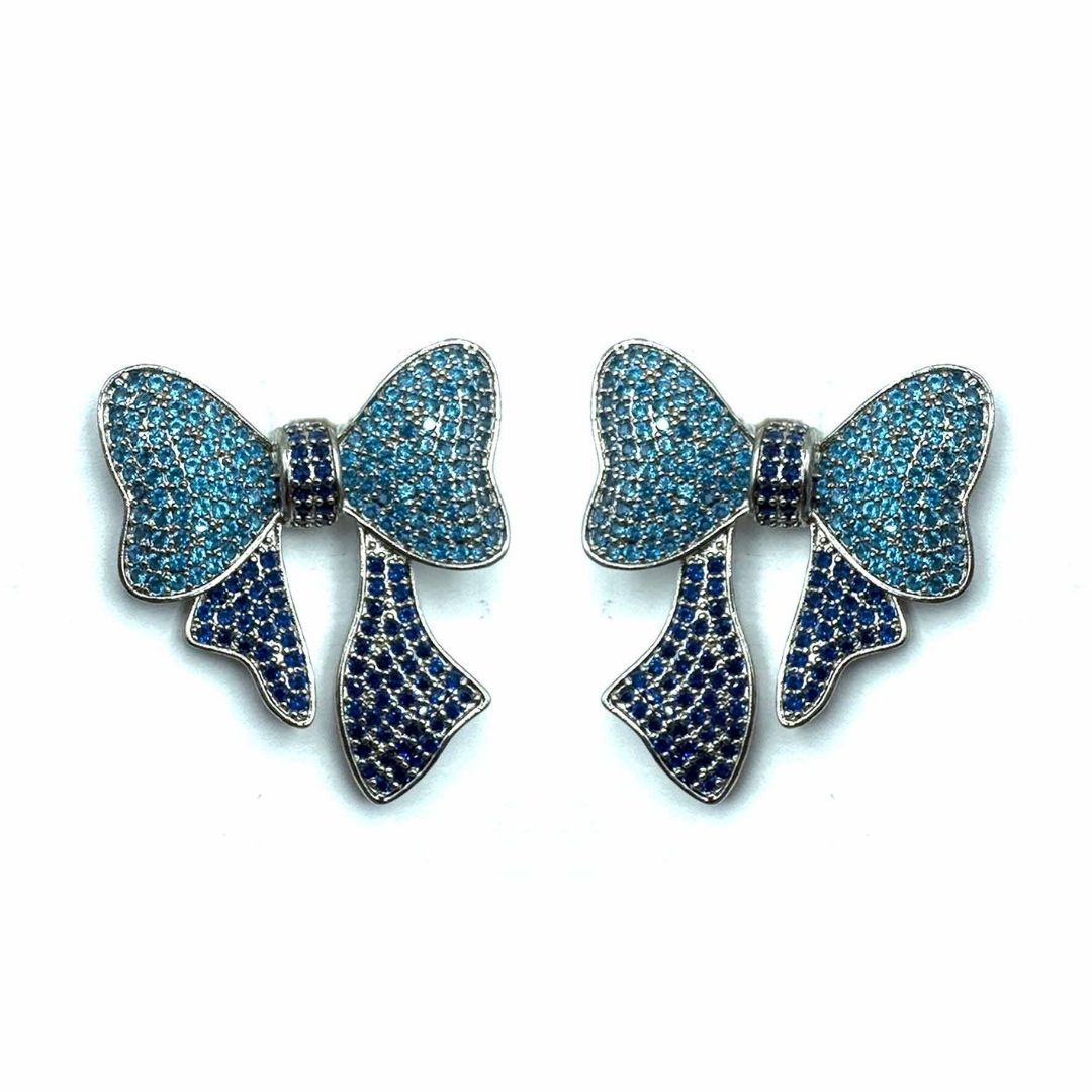 Palestro Milano Orecchini Azzurro Fiocco di Zirconi