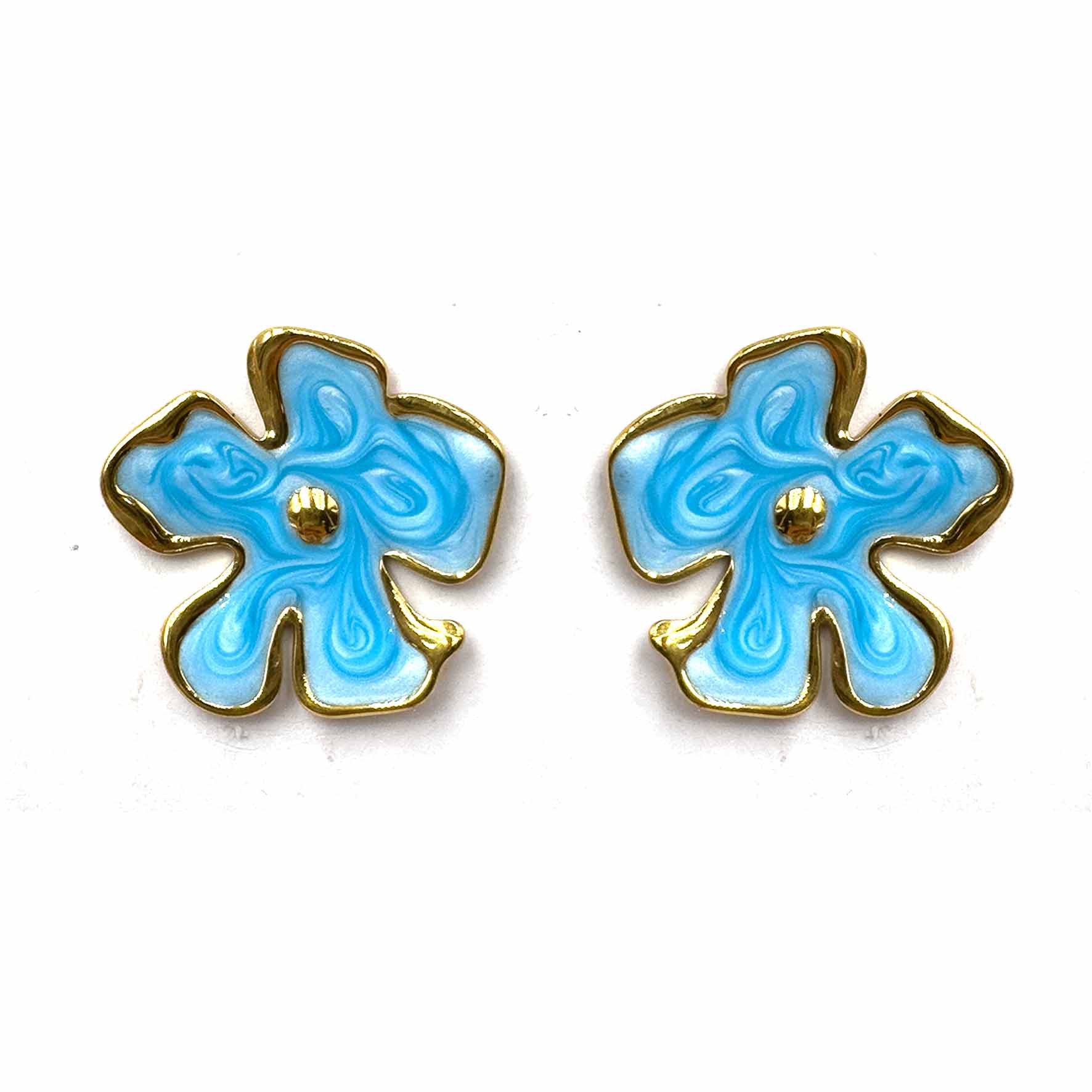 Palestro Milano Orecchini Azzurro Fiorellini astratti