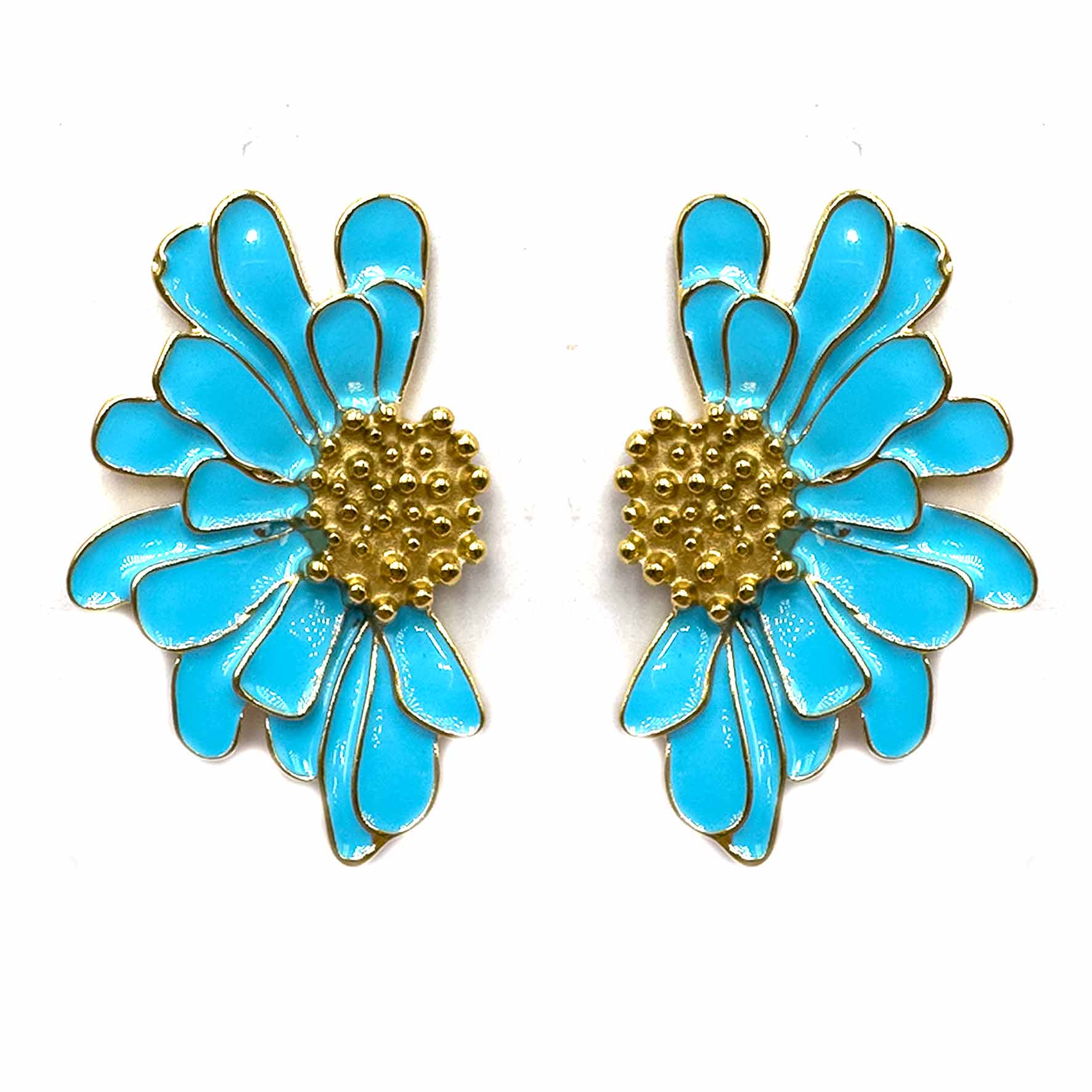 Palestro Milano Orecchini Azzurro Fiori d&