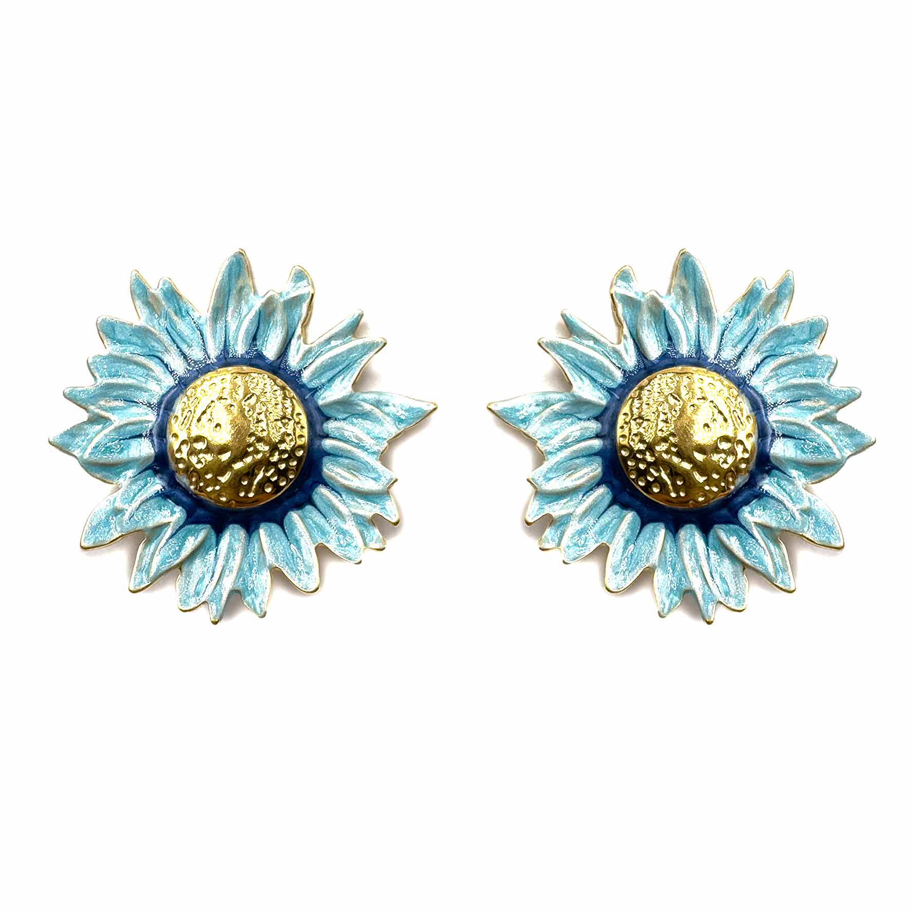 Palestro Milano Orecchini Azzurro Girasoli Colorati