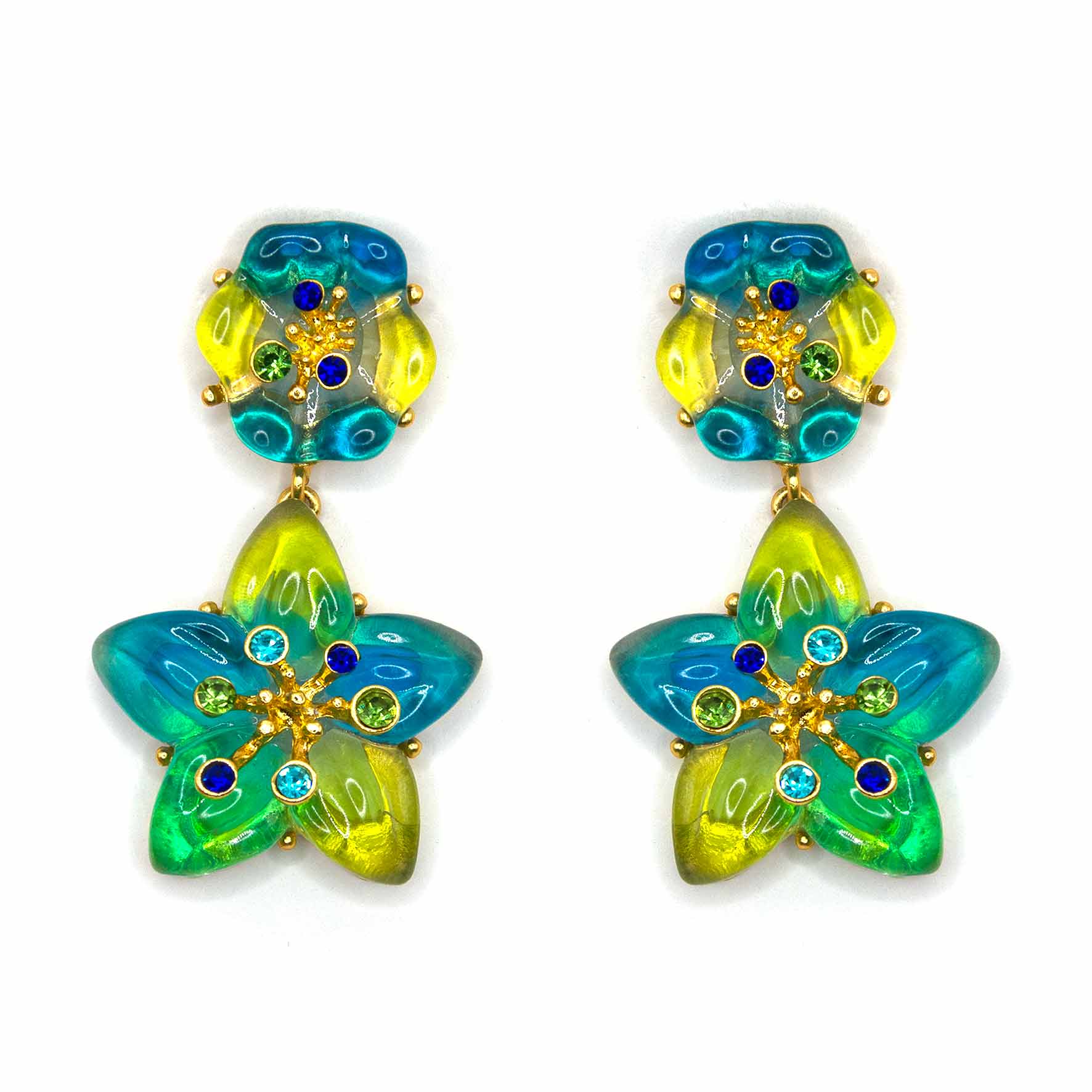 Palestro Milano Orecchini Azzurro/lime Arcobaleno di mare