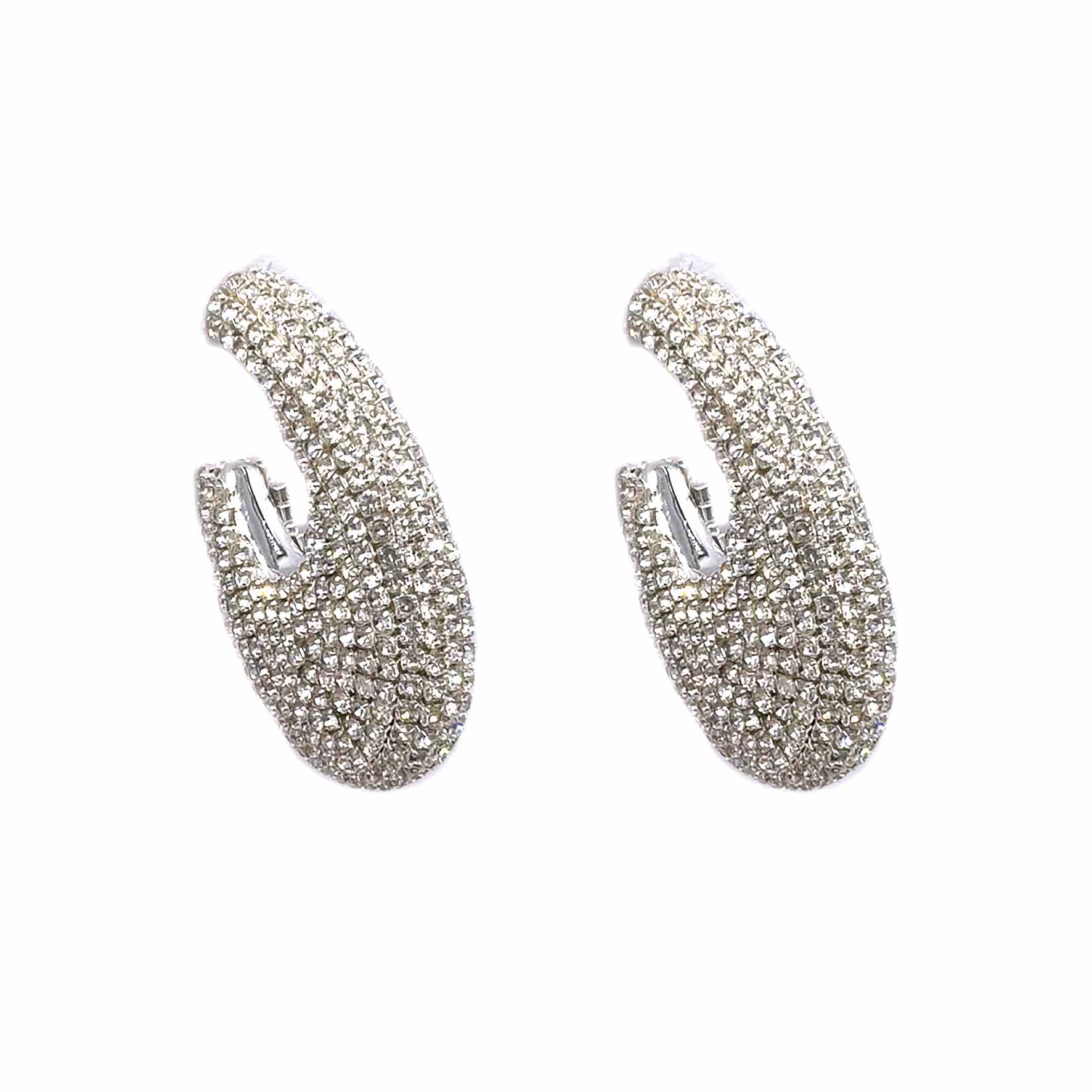 Palestro Milano Orecchini Base silver Semicerchi di zirconi
