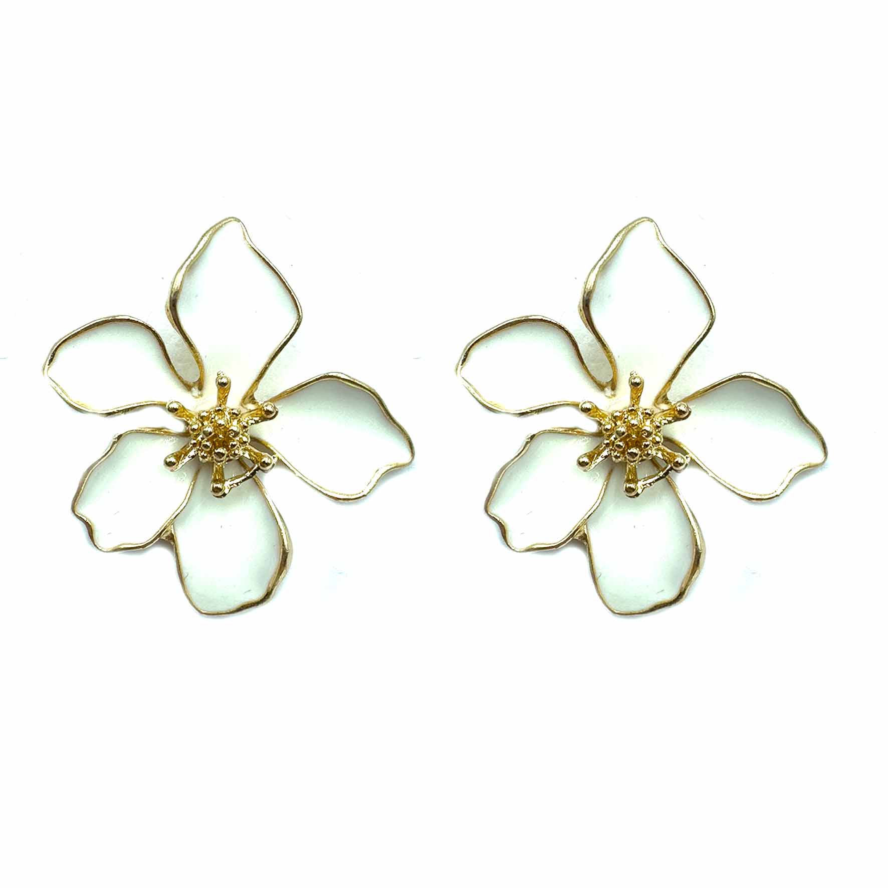 Palestro Milano Orecchini Bianco Fiori Tropicali - ex demo