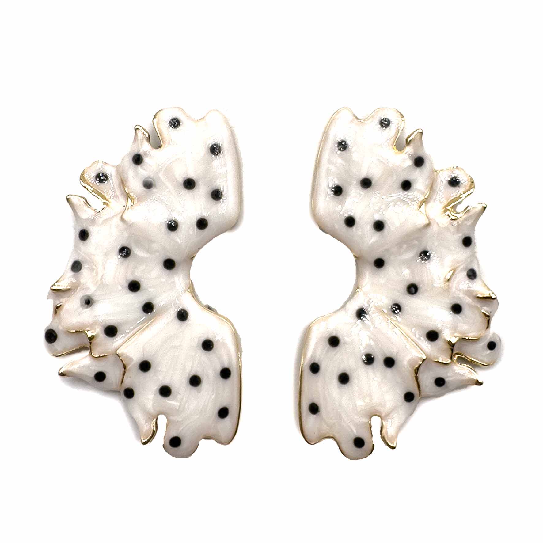 Palestro Milano Orecchini Bianco Nero Pois