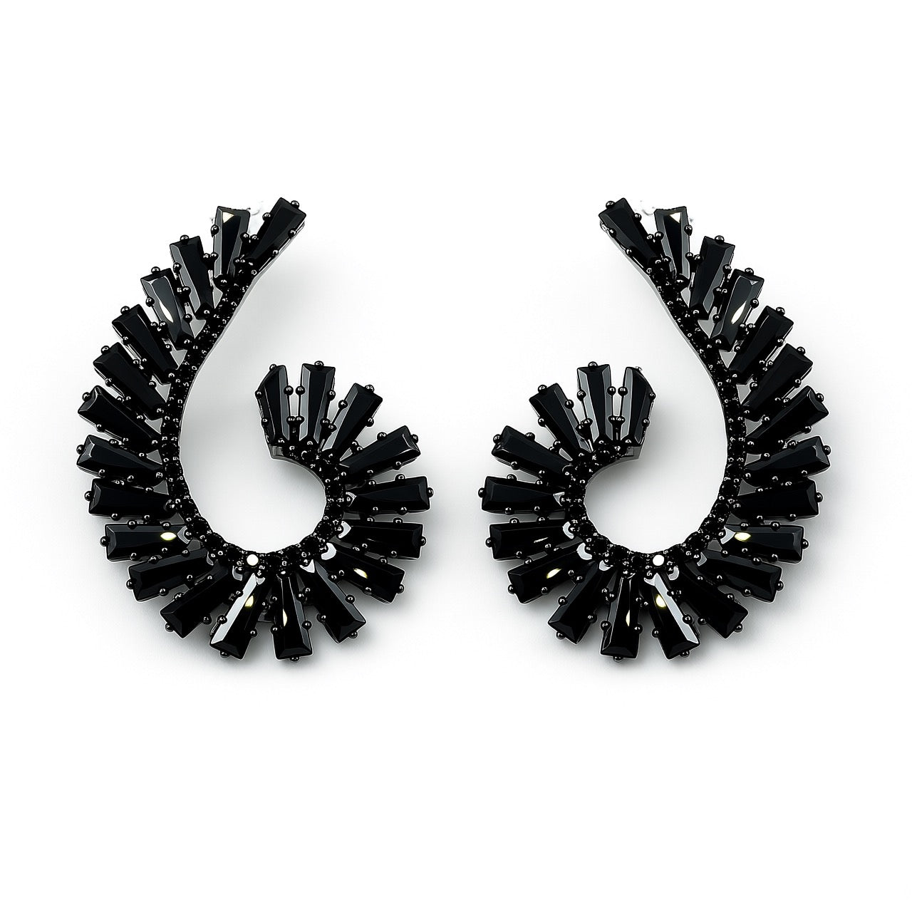 Palestro Milano Orecchini Black Virgole di Zirconi