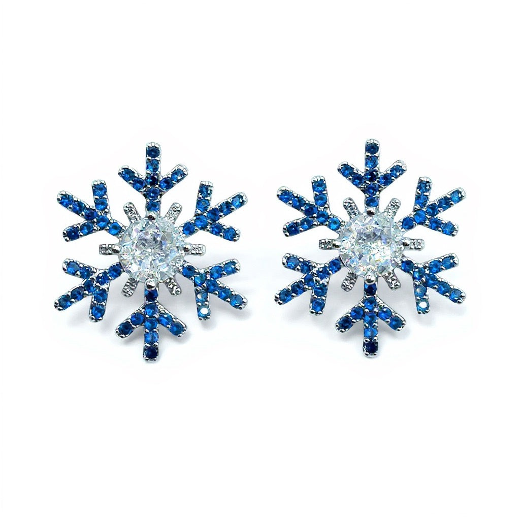 Palestro Milano Orecchini Blu Fiocco di neve brillante