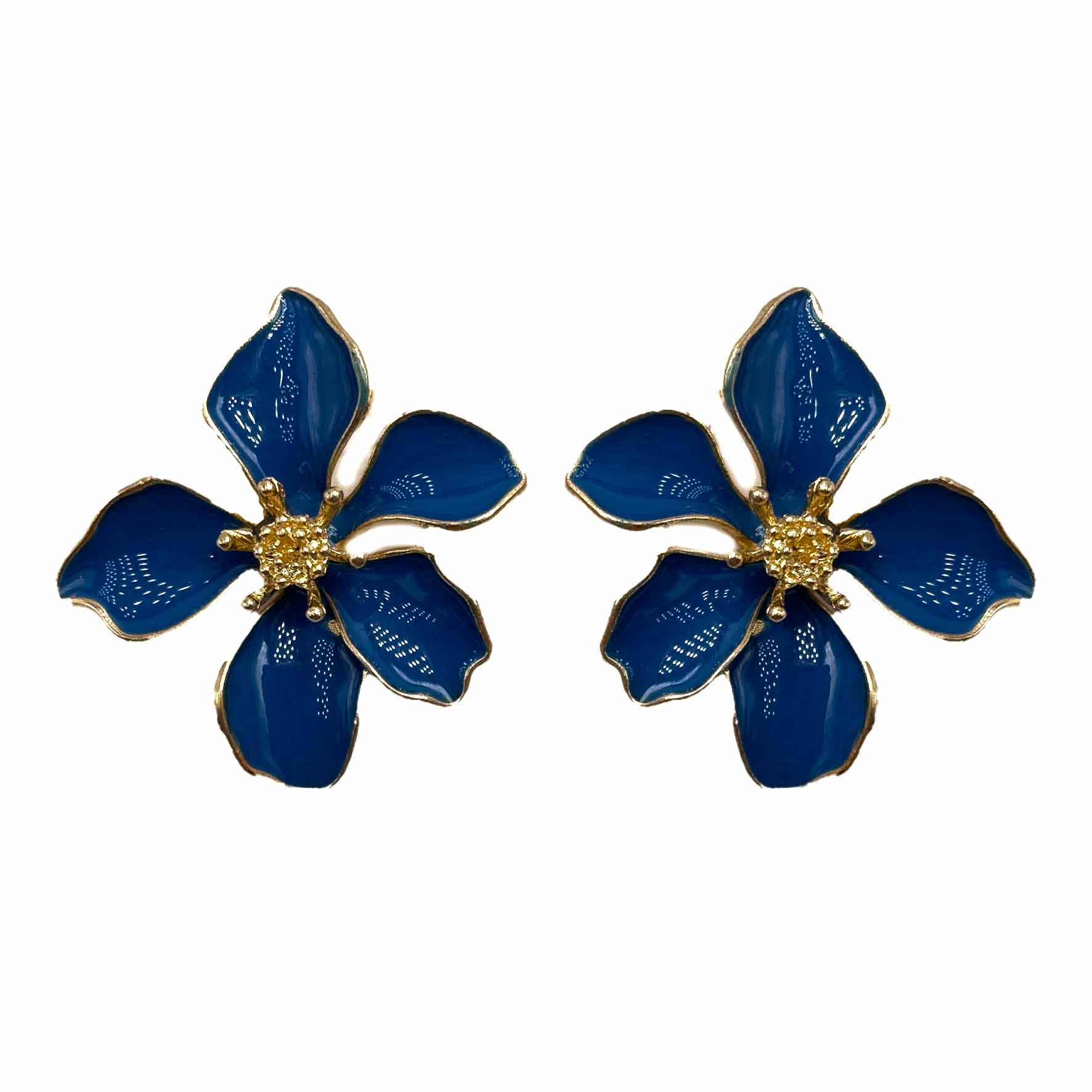 Palestro Milano Orecchini Blu Fiori Tropicali