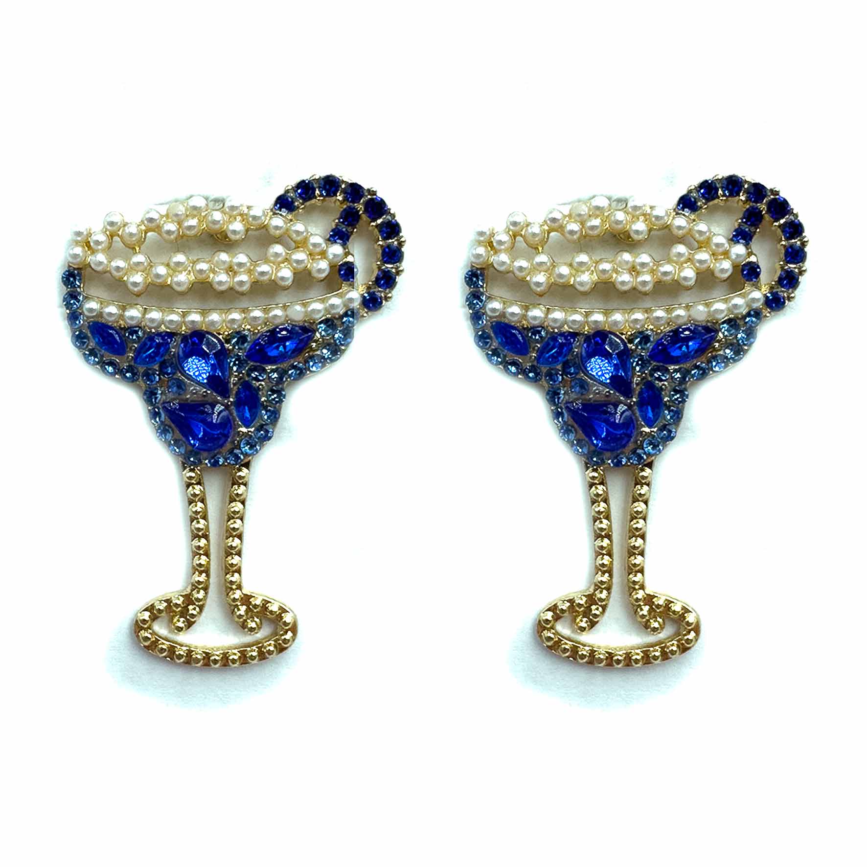 Palestro Milano Orecchini Blu Lagoon Cocktail di perline&pietrine