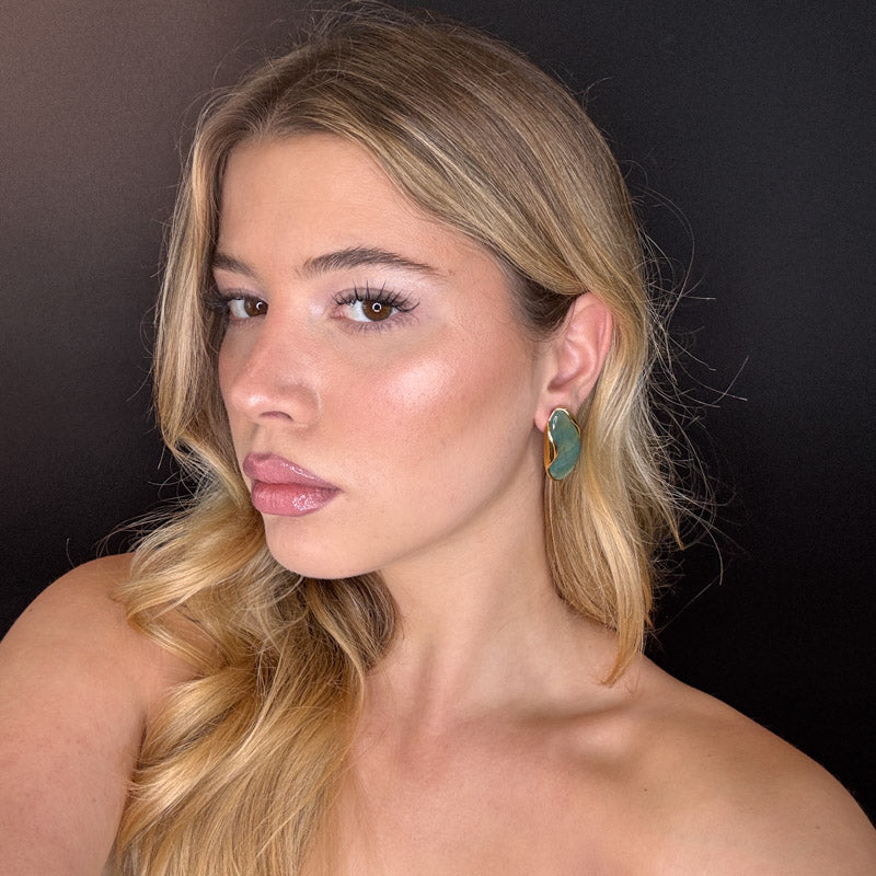 Palestro Milano Orecchini Bottoni a mandorla perlati