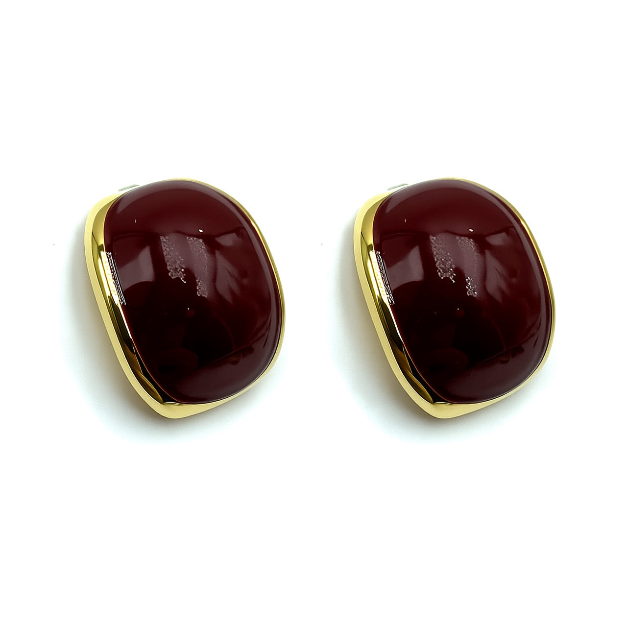Palestro Milano Orecchini Burgundy Bottoni arcuati