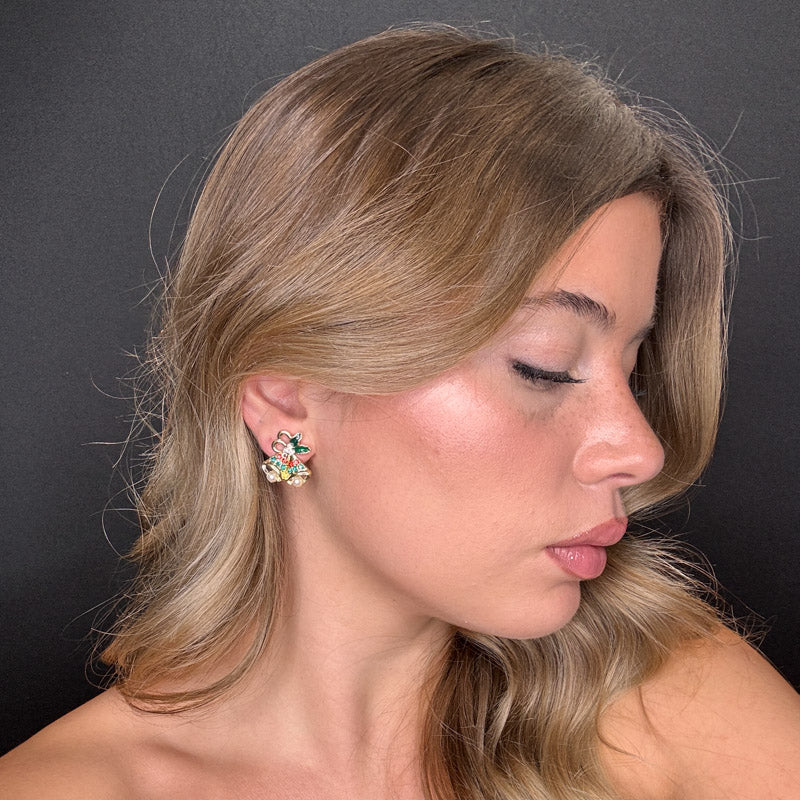 Palestro Milano Orecchini Campane natalizie con perline
