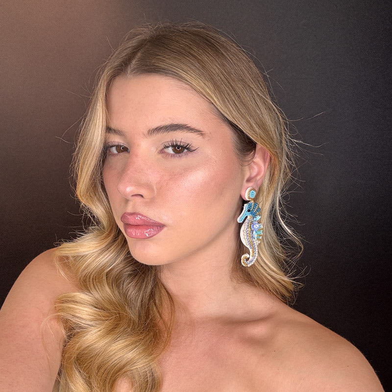 Palestro Milano Orecchini Cavalluccio marino di perline