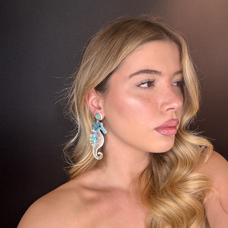 Palestro Milano Orecchini Cavalluccio marino di perline