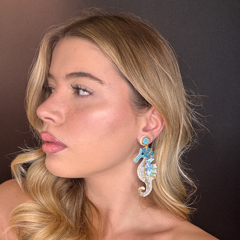 Palestro Milano Orecchini Cavalluccio marino di perline