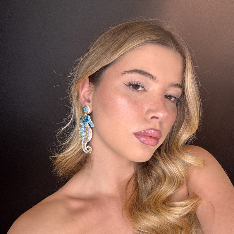 Palestro Milano Orecchini Cavalluccio marino di perline