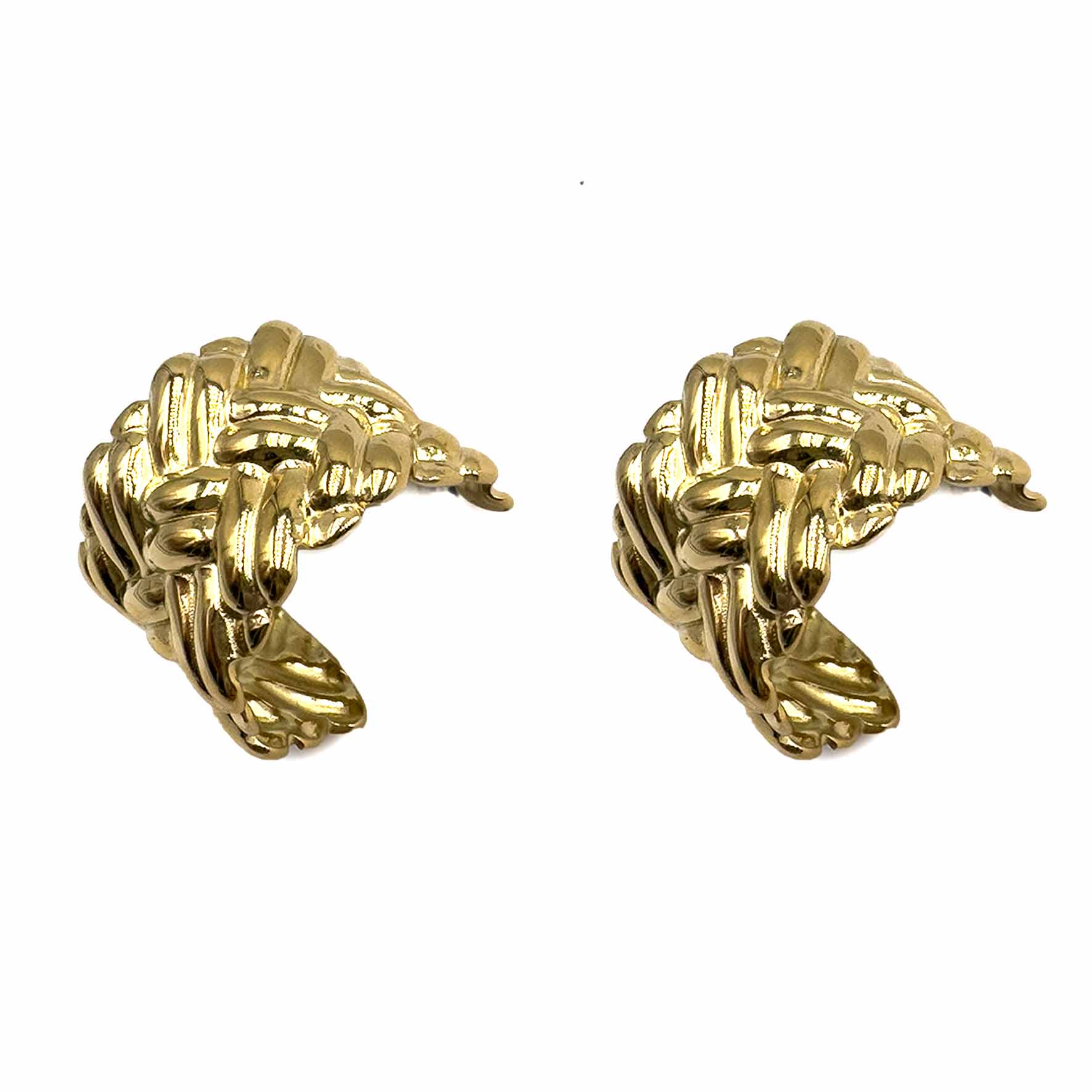 Palestro Milano Orecchini Cerchi Gold Plated Intreccio