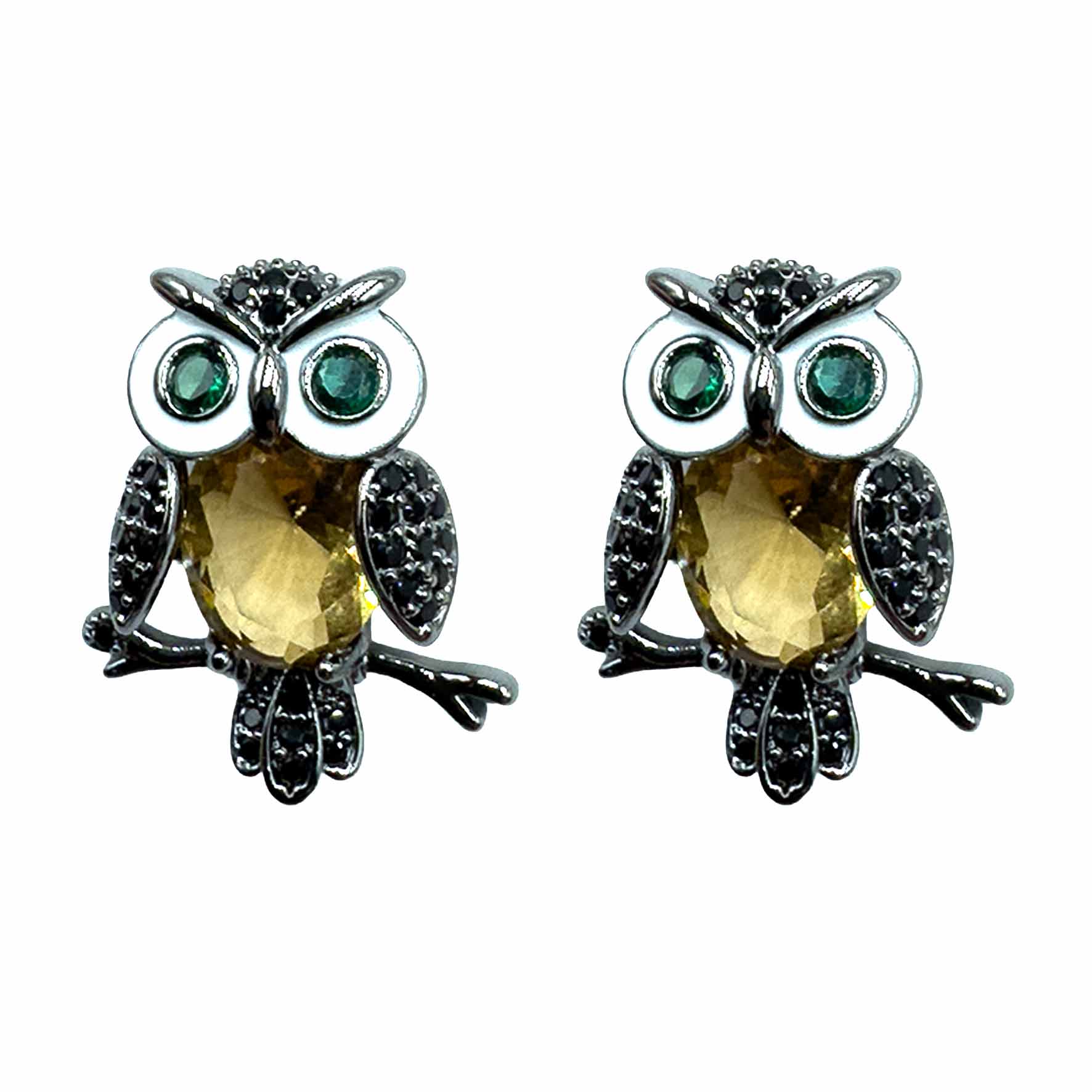 Palestro Milano Orecchini Champagne Gufetto curioso