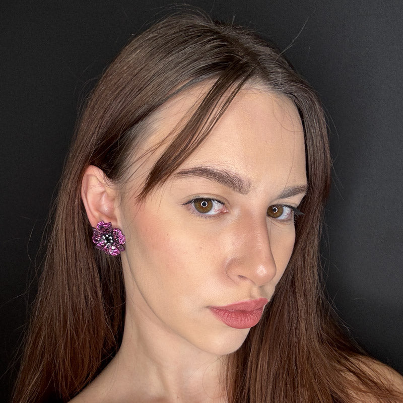 Palestro Milano Orecchini Ciclamino di pavè