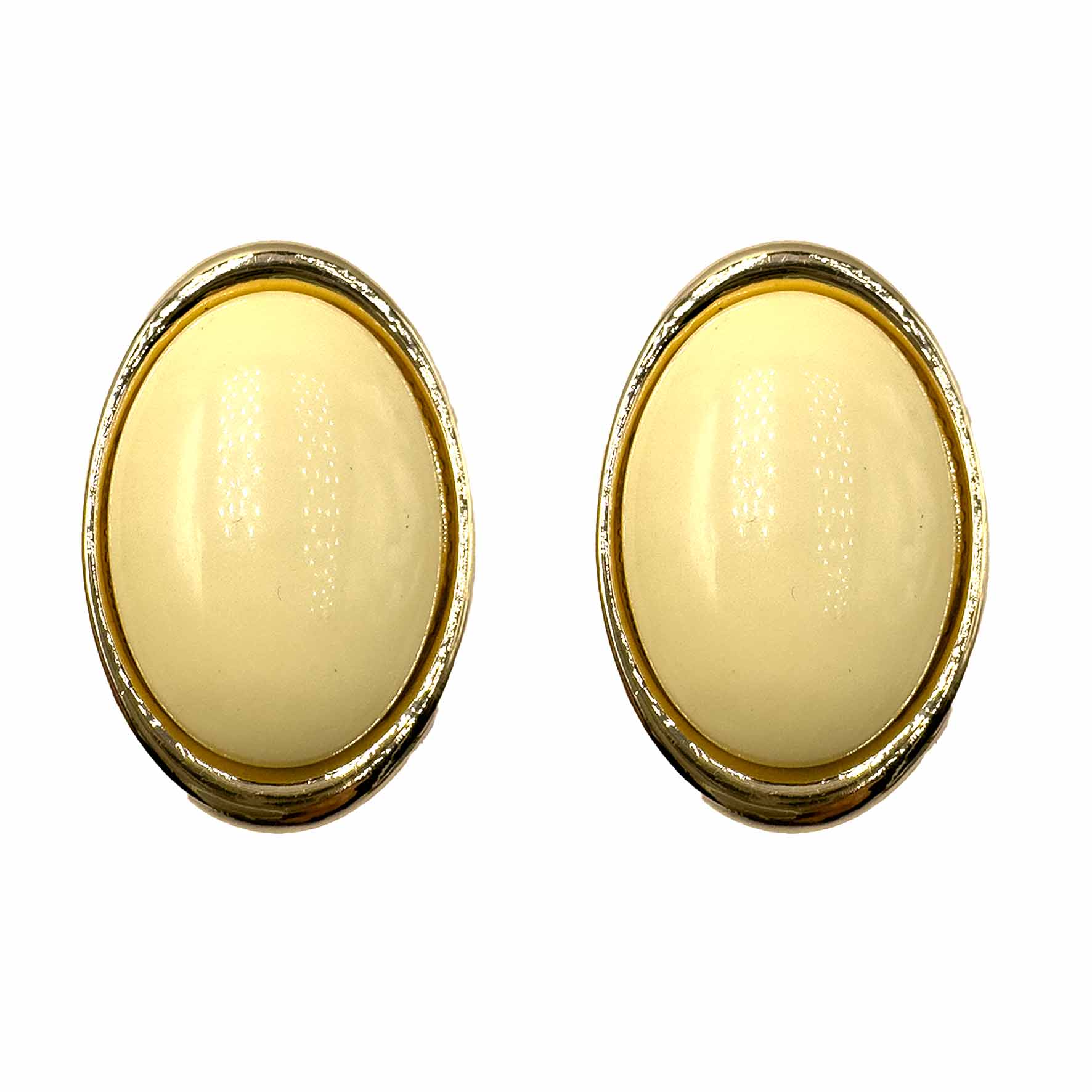 Palestro Milano Orecchini Crema Bottone Ovale