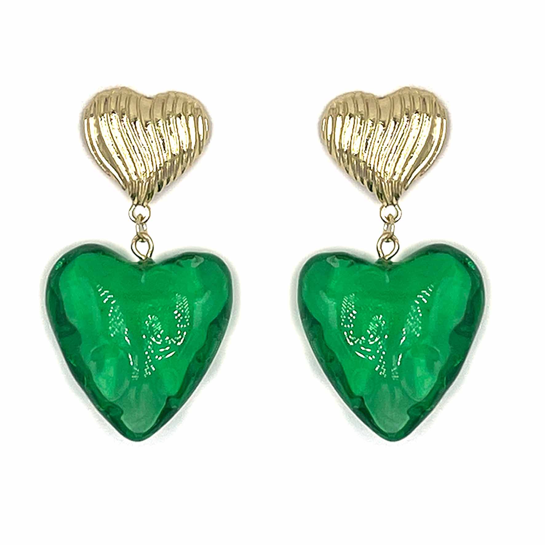 Palestro Milano Orecchini Cuore Big Smeraldo