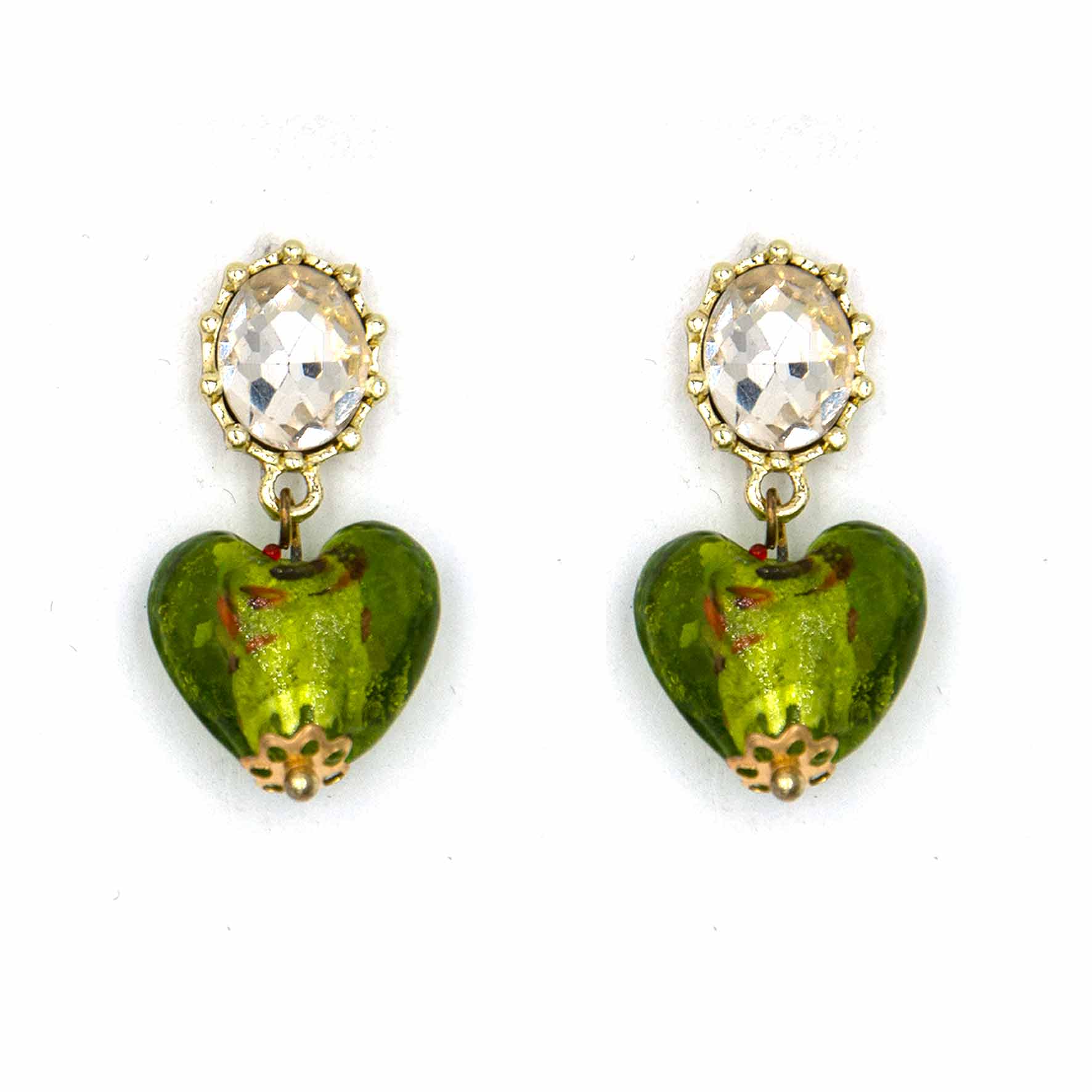 Palestro Milano Orecchini Cuore verde Cuoricino pendente
