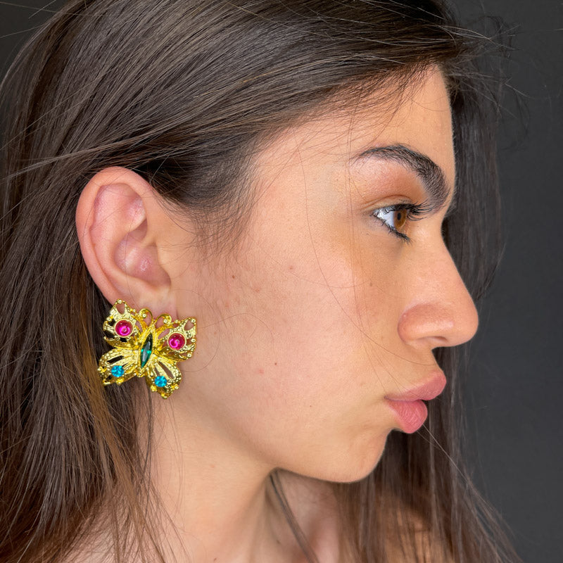 Palestro Milano Orecchini Farfalle gold plated