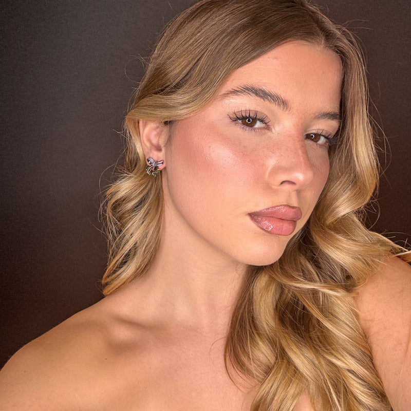 Palestro Milano Orecchini Fiocchetti di pavè con palline